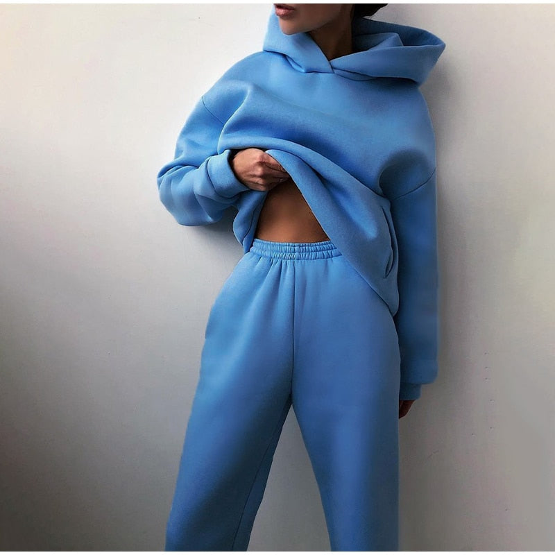 Anouk - Dames Loungewear Set Oversized met Capuchon en Elastische Taille