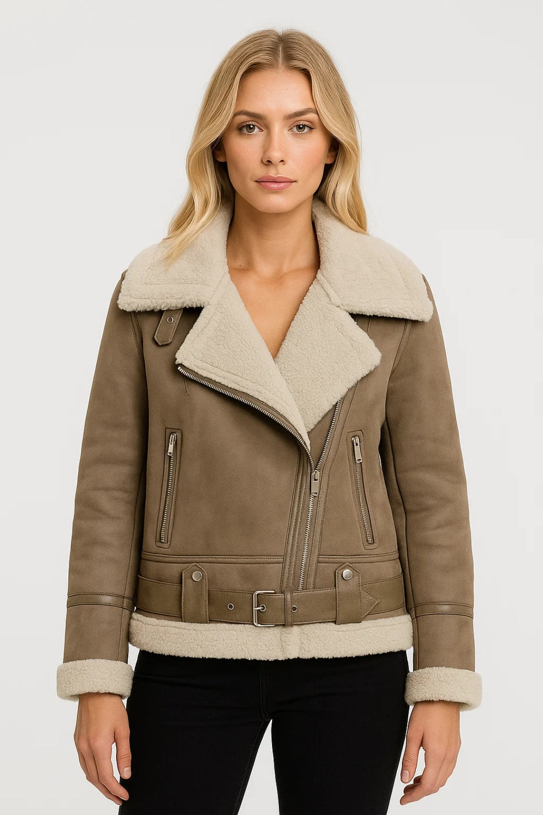 Bikerjack voor Dames | Warme Voering met Brede Kraag | Tijdloos Design