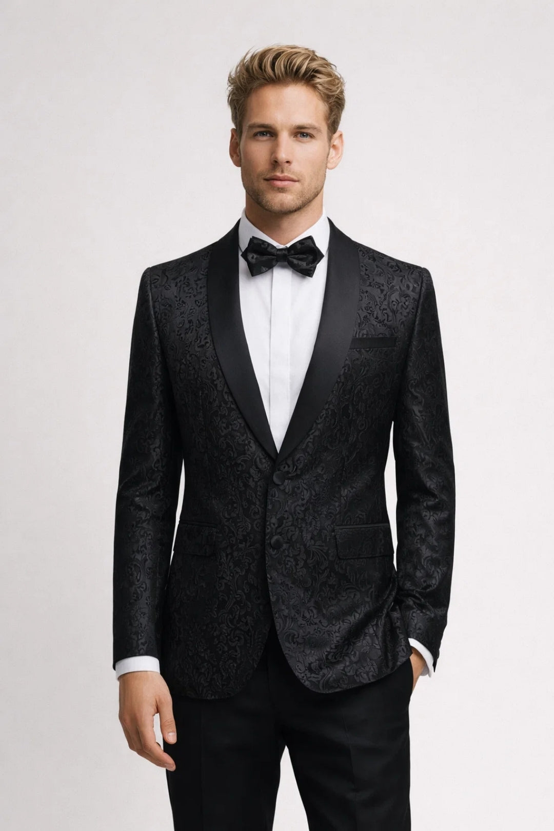 Blazer Heren - Smoking Jasje met Sjaalkraag en Bloemenprint | Elegant