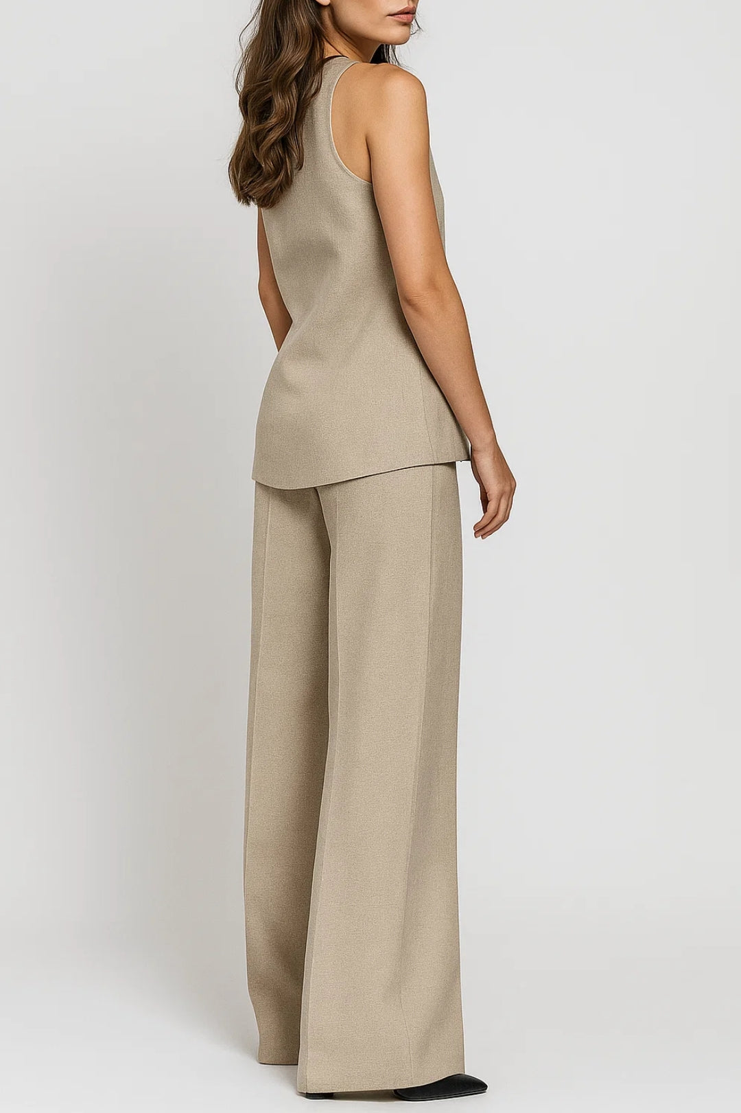 Tweedelige Set Dames | Mouwloos Getailleerd Gilet en Pantalon | Elegant en Modern