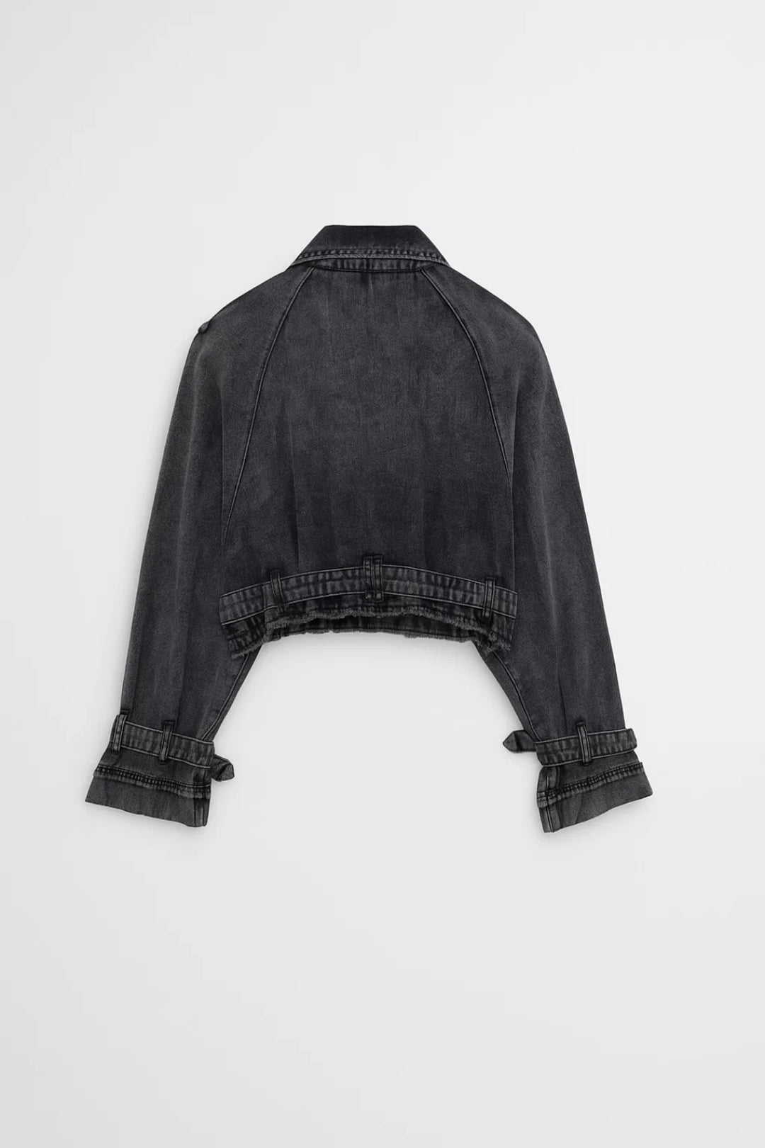 Cropped Damesjack | Denim Look met Gespdetail | Stoer en Modern