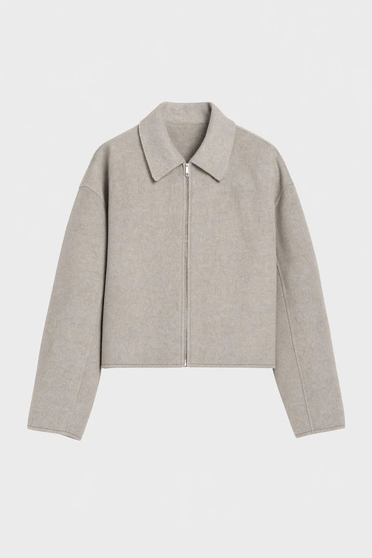 Cropped Jas Dames | Minimalistisch Design met Ritssluiting | Modern en Veelzijdig