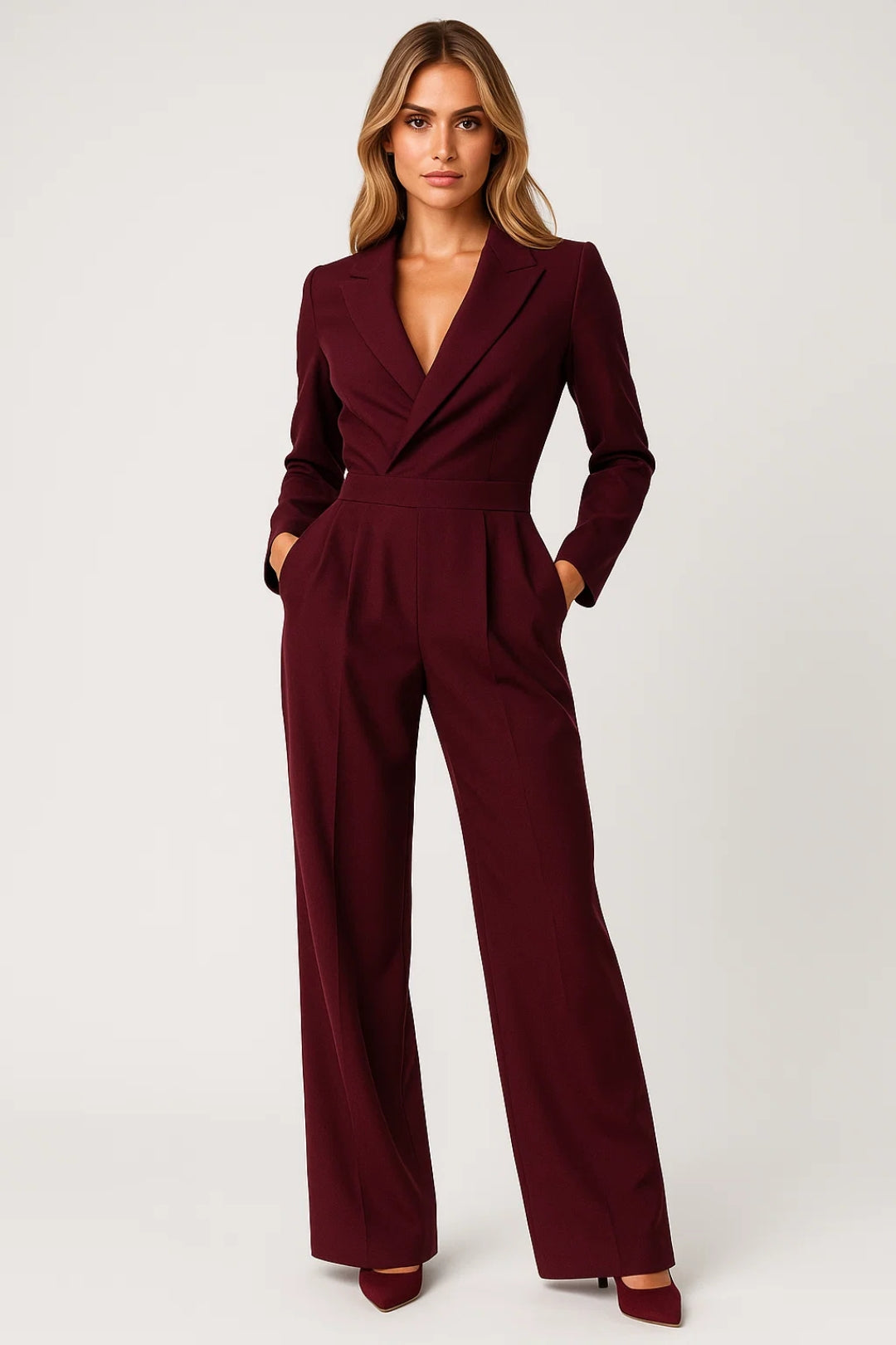 Dames Jumpsuit | Elegant Getailleerd | V-hals | Winter