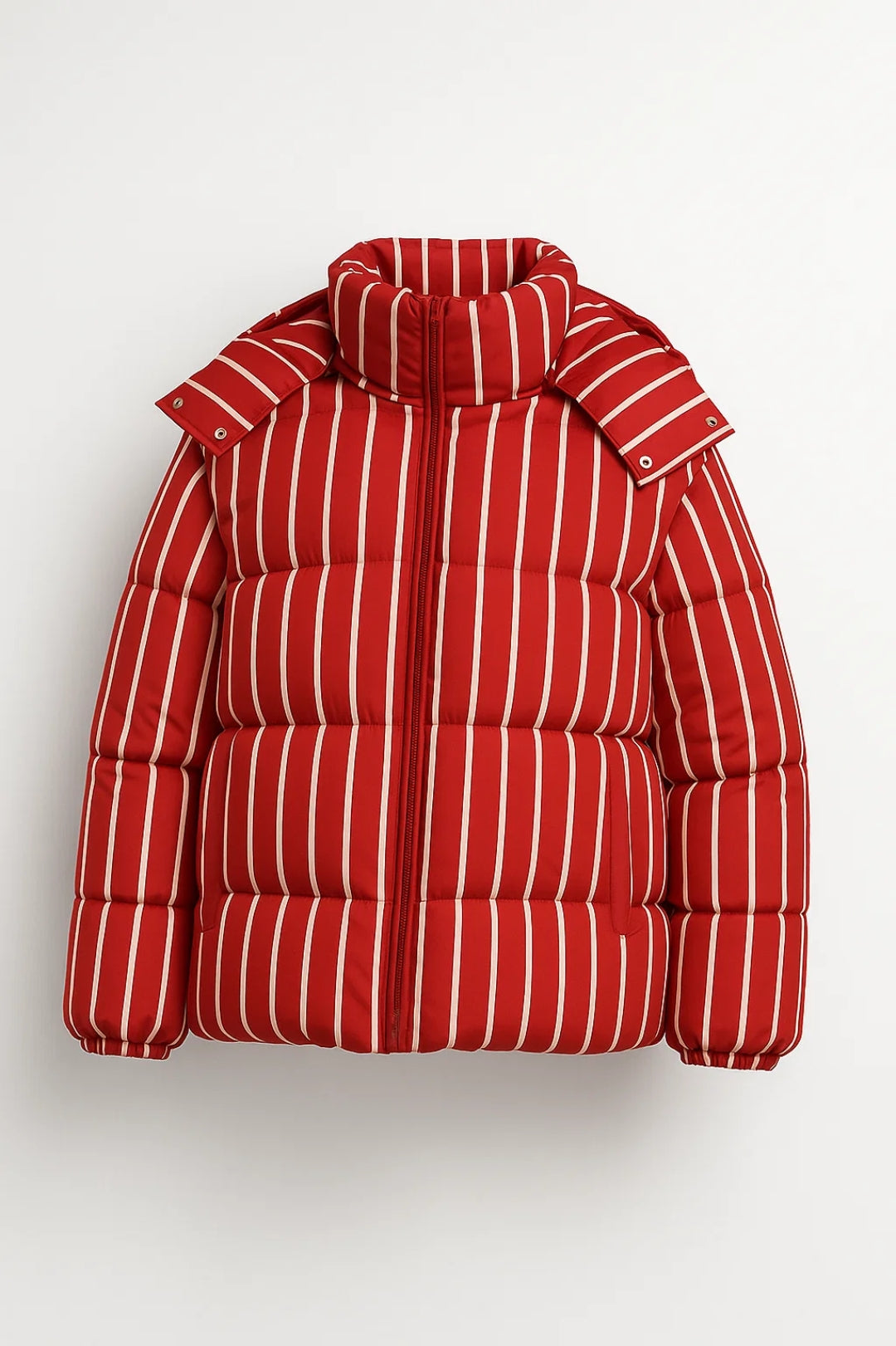 Pufferjas Dames | Gestreept | Hoge Kraag | Winter | Comfortabele pasvorm | Ideaal voor koude dagen