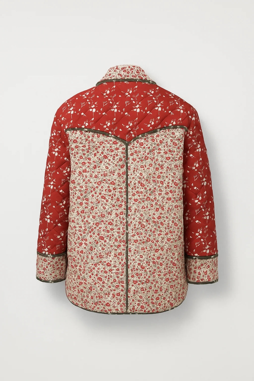 Damesjas | Gewatteerde Jas met Bloemenprint en Contrastdetails | Comfort en Karakter