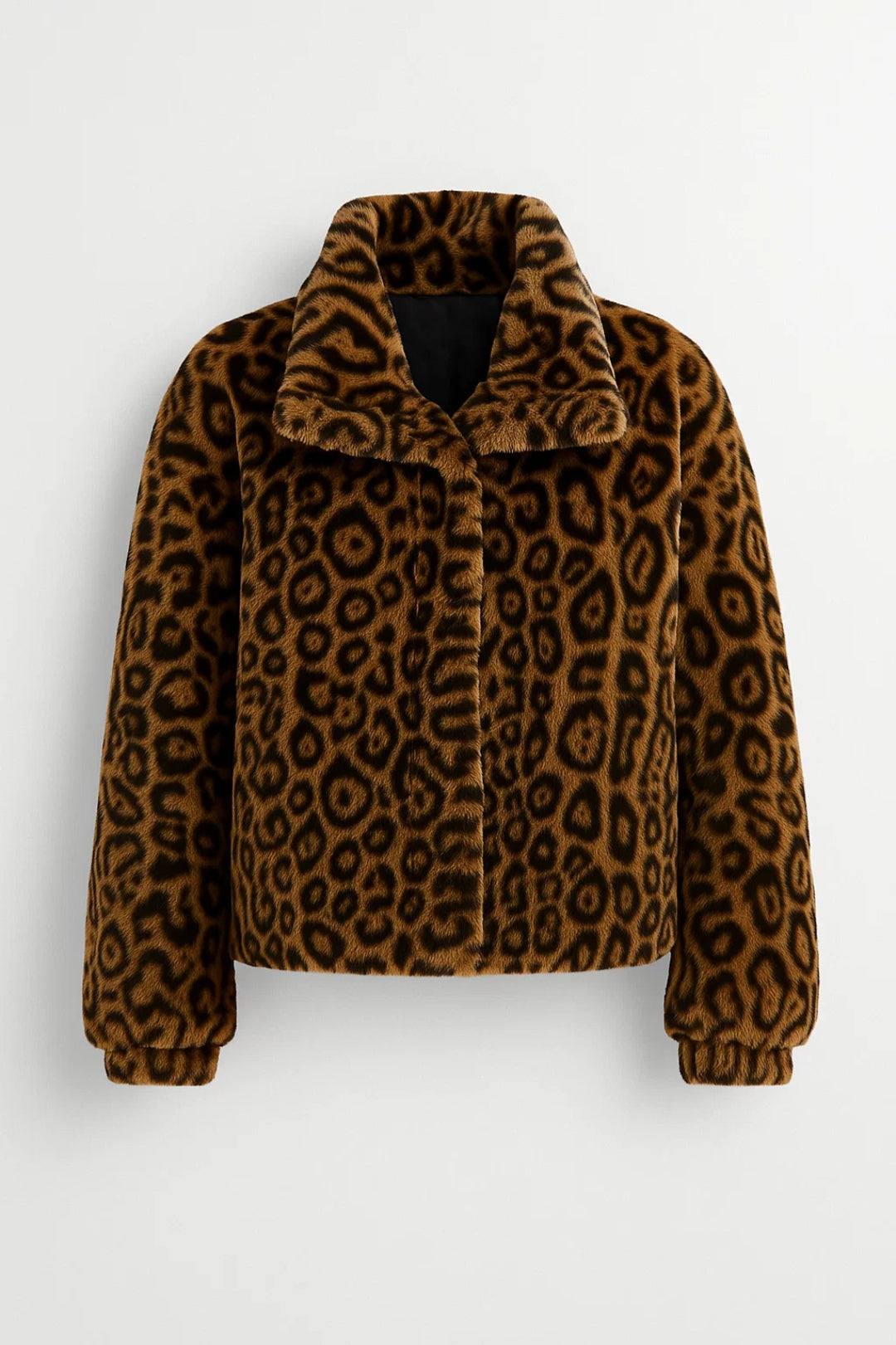Damesjas | Korte Imitatiebont Jas met Dierenprint | Modieus en Warm