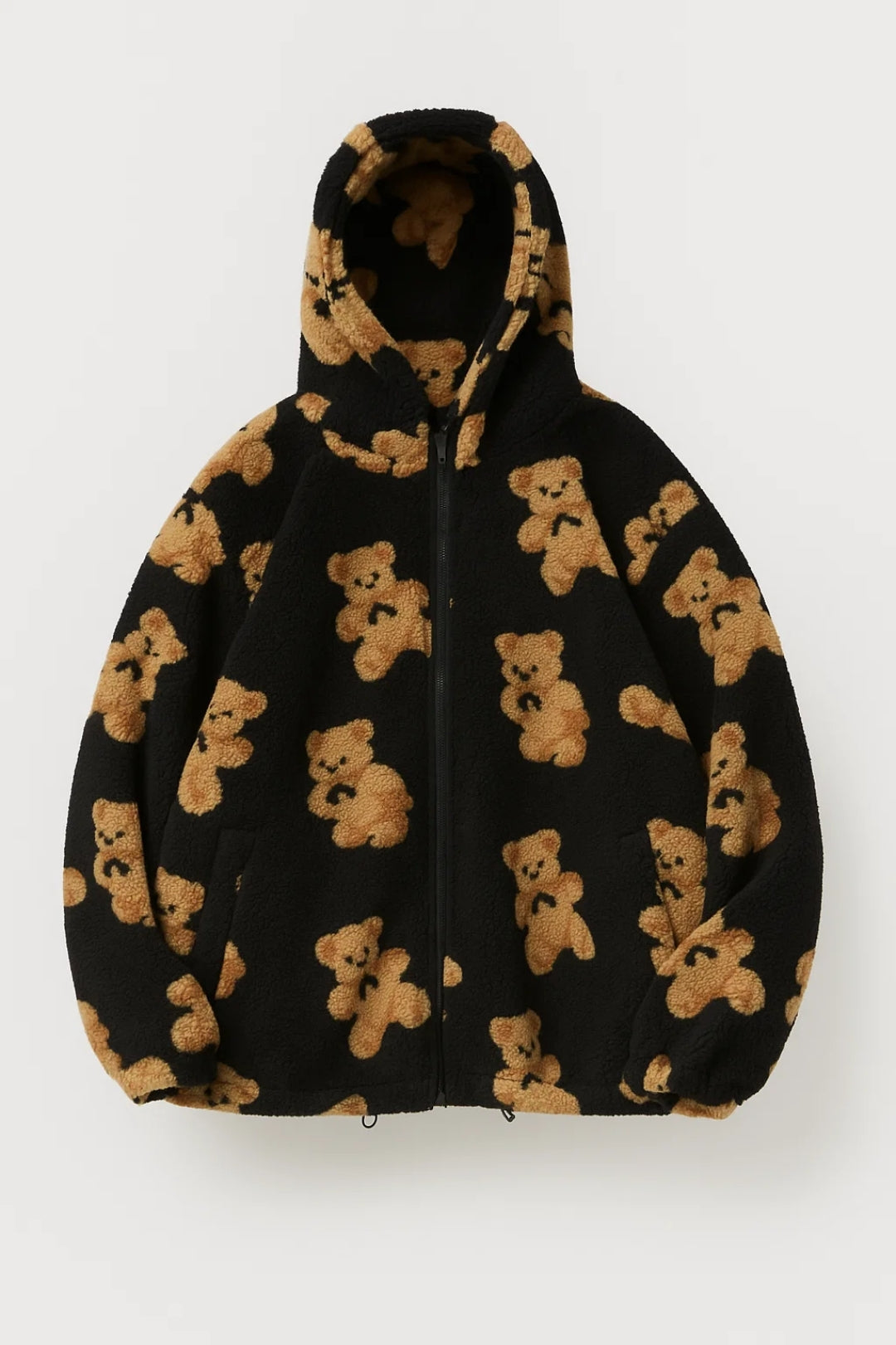 Damesjas | Zachte Fleece Jas met Capuchon en Speelse Print | Warm en Comfortabel