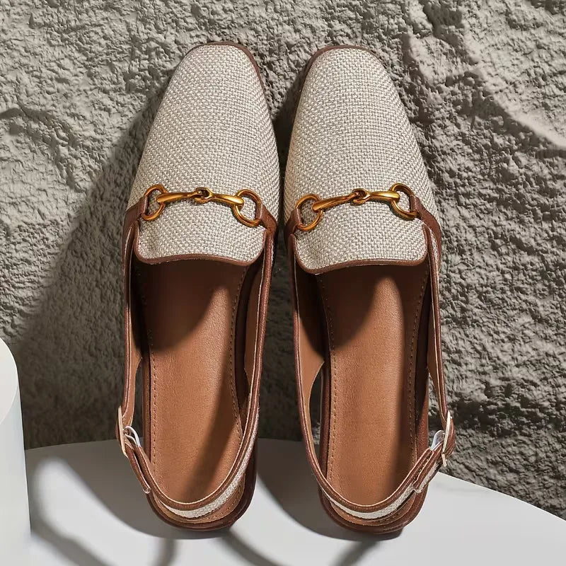 Floor - Chique Orthopedische Sandalen Dames met Slingback en Gouden Horsebit