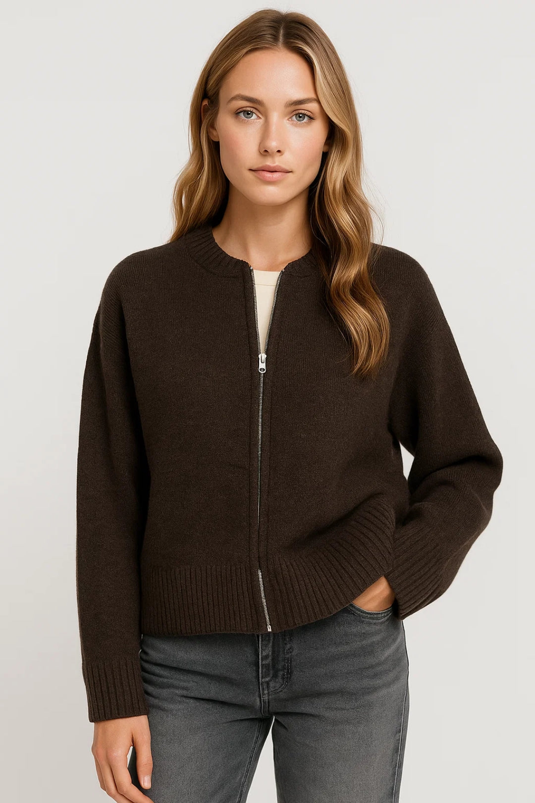 Gebreid Damesvest met Rits | Minimalistisch en Tijdloos | Ideaal voor Gelaagde Looks