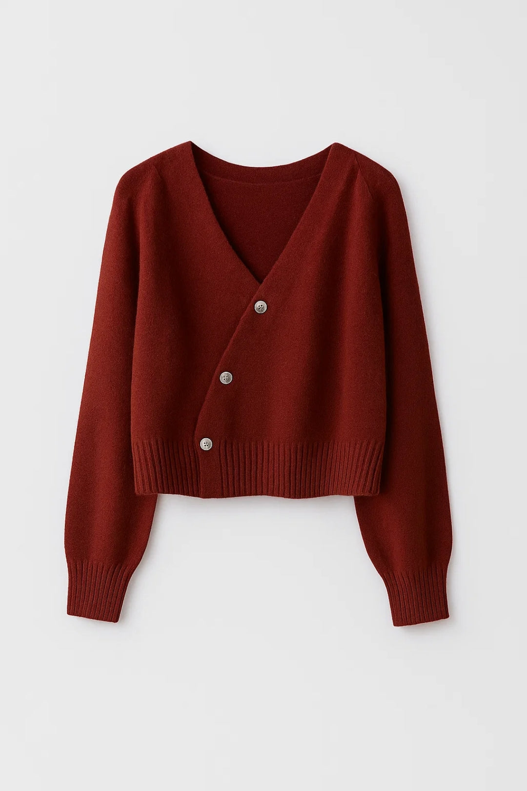 Gebreid Vest | Asymmetrische Knoopsluiting met V-Hals | Comfortabel en Uniek