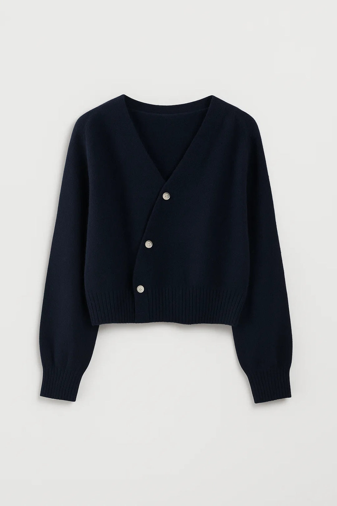 Gebreid Vest | Asymmetrische Knoopsluiting met V-Hals | Comfortabel en Uniek