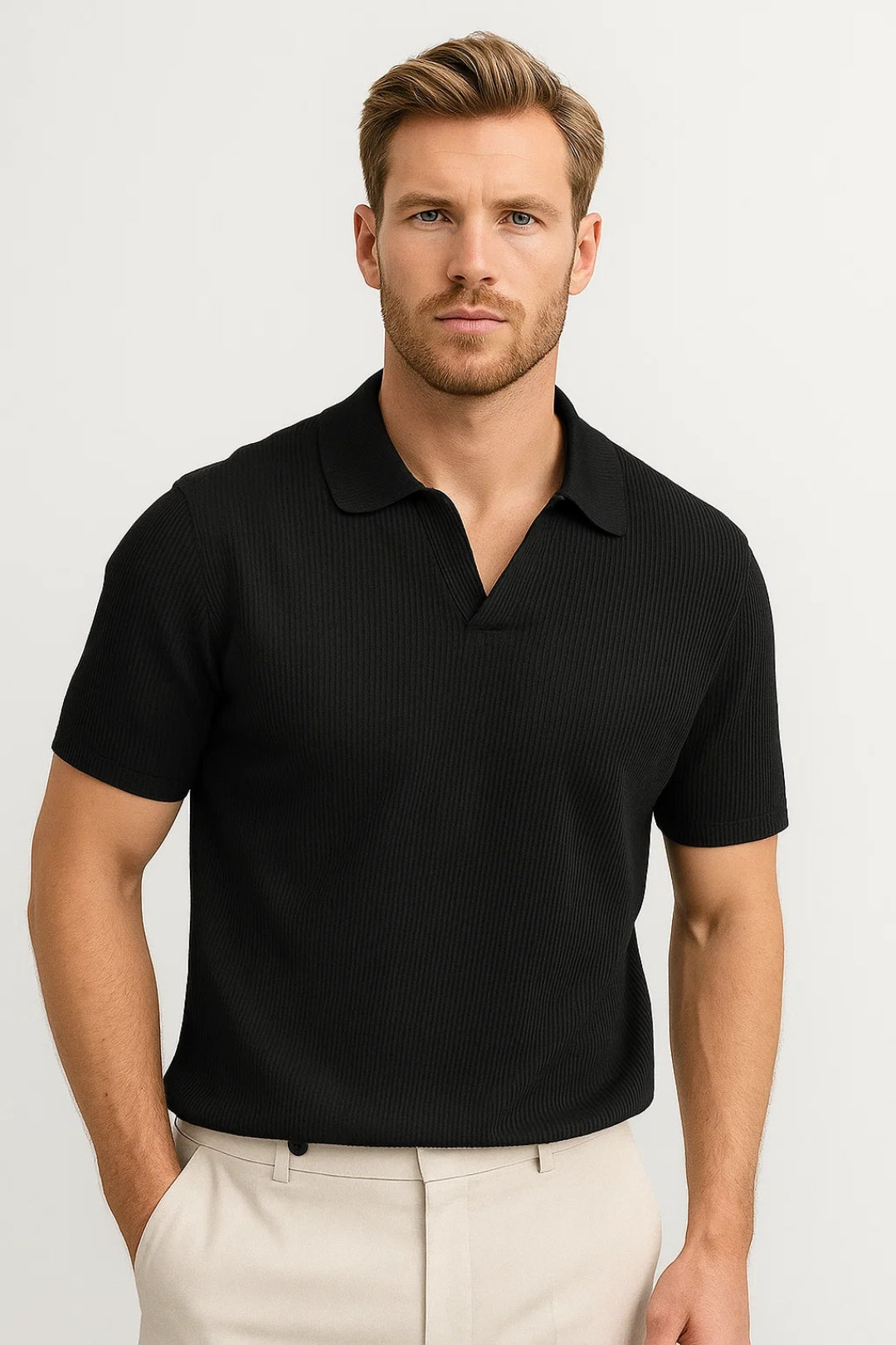 Polo Heren | Ribstructuur | Licht | Zomer | Comfortabele pasvorm