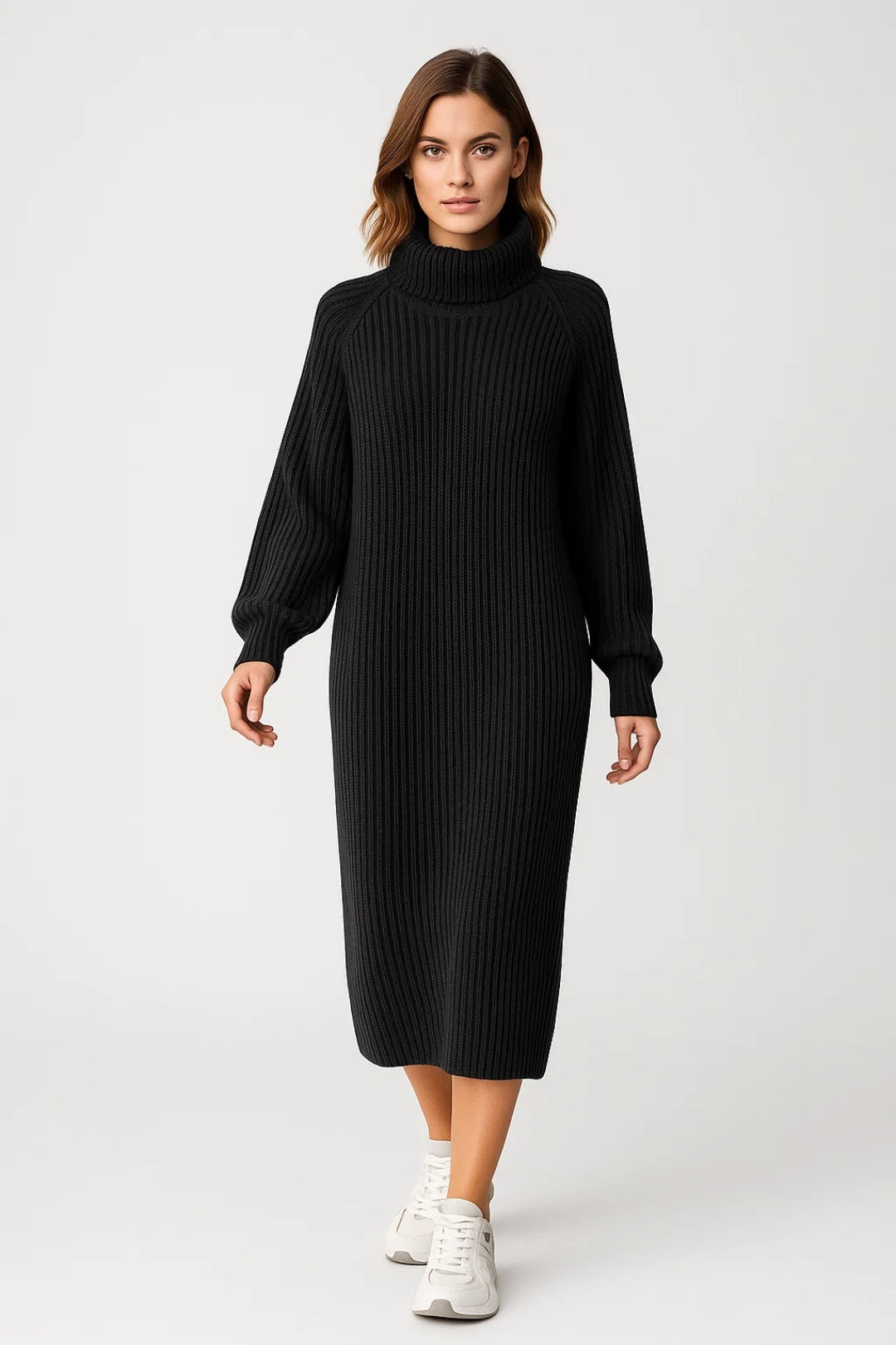 Gebreide Jurk Dames | Coltrui en Lange Mouwen | Comfortabel en Tijdloos