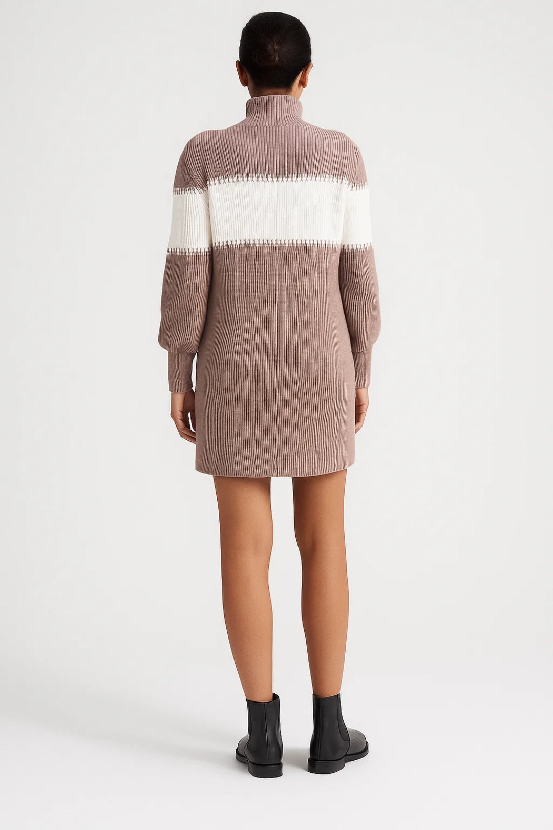 Gebreide Jurk | Mini Model met Tailleceintuur | Warm en Modern
