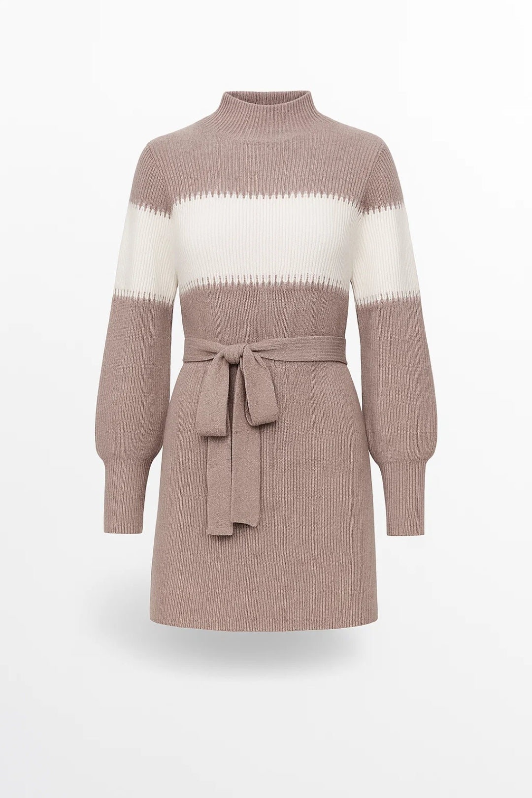 Gebreide Jurk | Mini Model met Tailleceintuur | Warm en Modern
