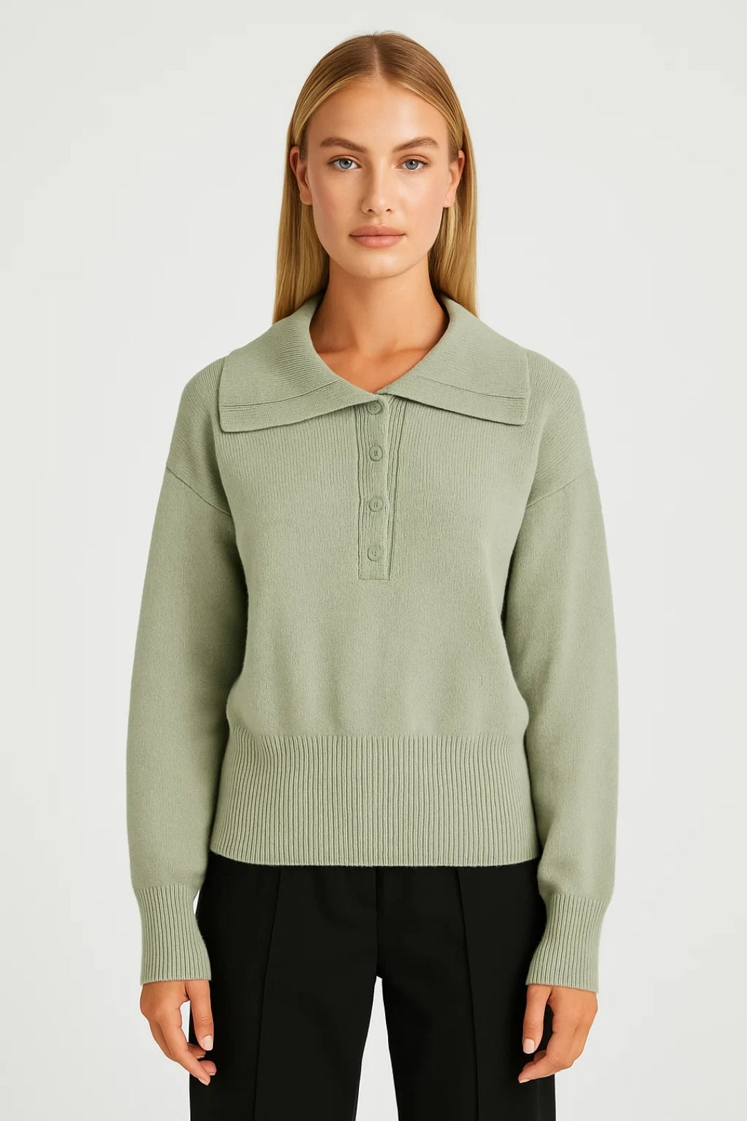 Gebreide Trui | Polokraag met Knoopsluiting | Verfijnd en Comfortabel