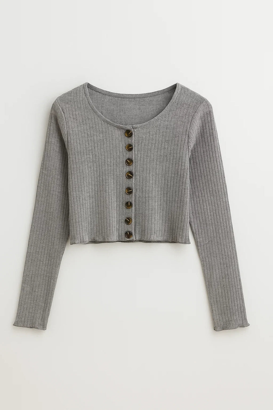 Geribde Top | Cropped Model met Knopen | Casual en Comfortabel