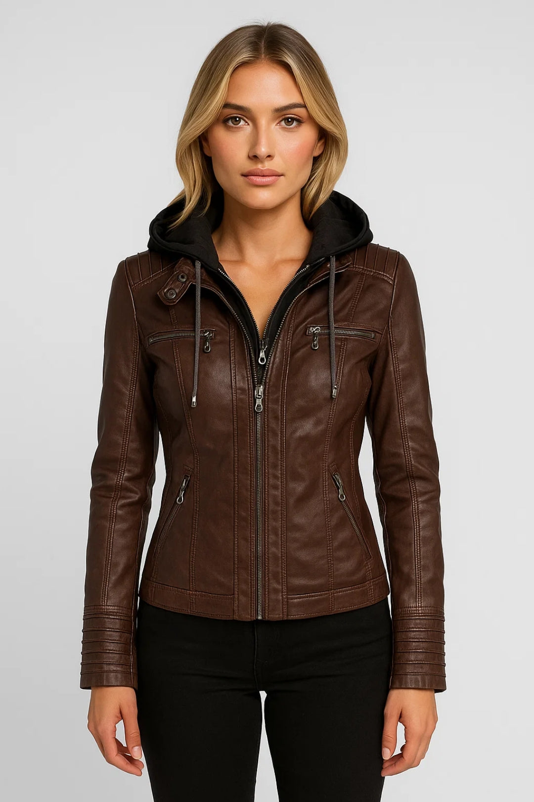 Bikerjas Dames | Getailleerd | Met Ritsdetails | All-Season | Comfortabele pasvorm | Geschikt voor dagelijks gebruik