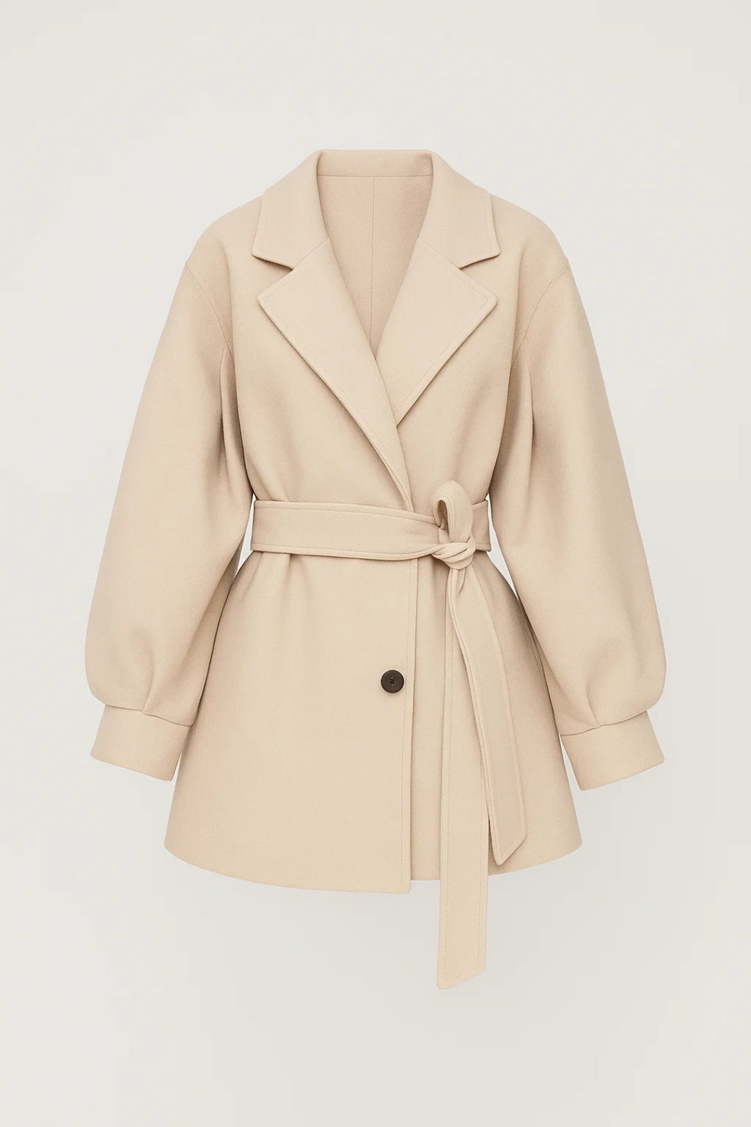 Getailleerde Damesjas | Ceintuur & Pofmouwen | Elegante Herfststijl