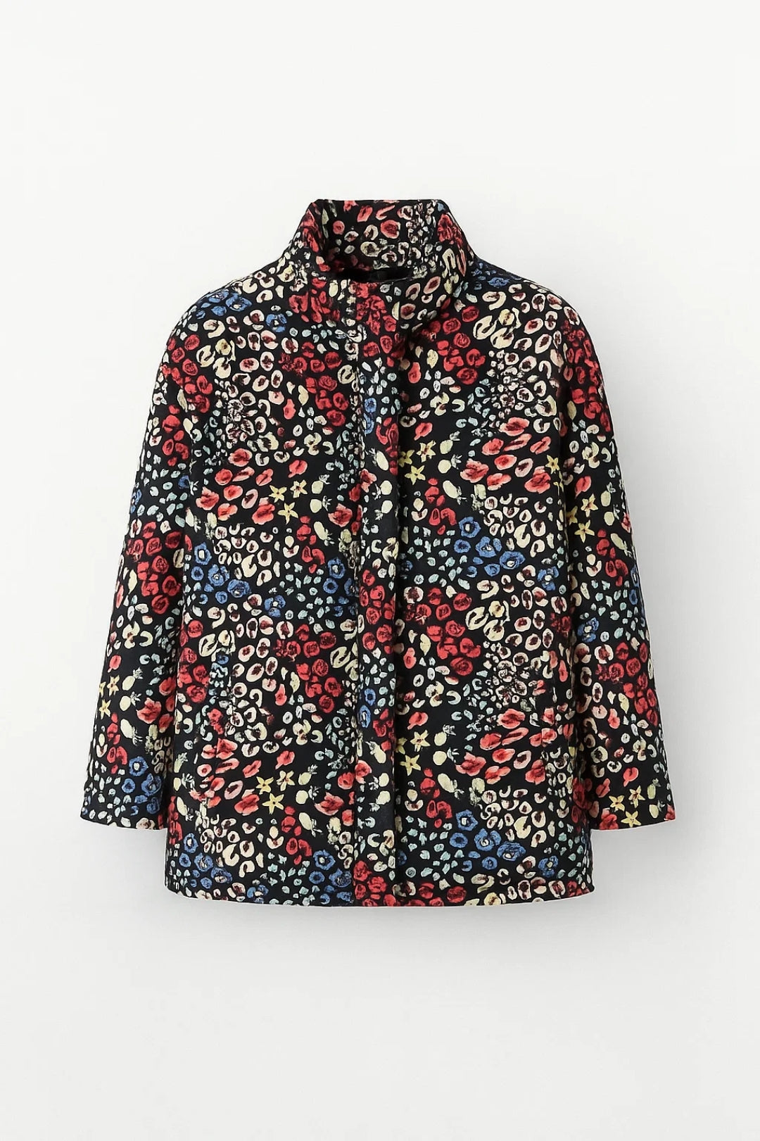Gewatteerde Jas | All-Over Print met Rechte Snit | Artistiek en Comfortabel