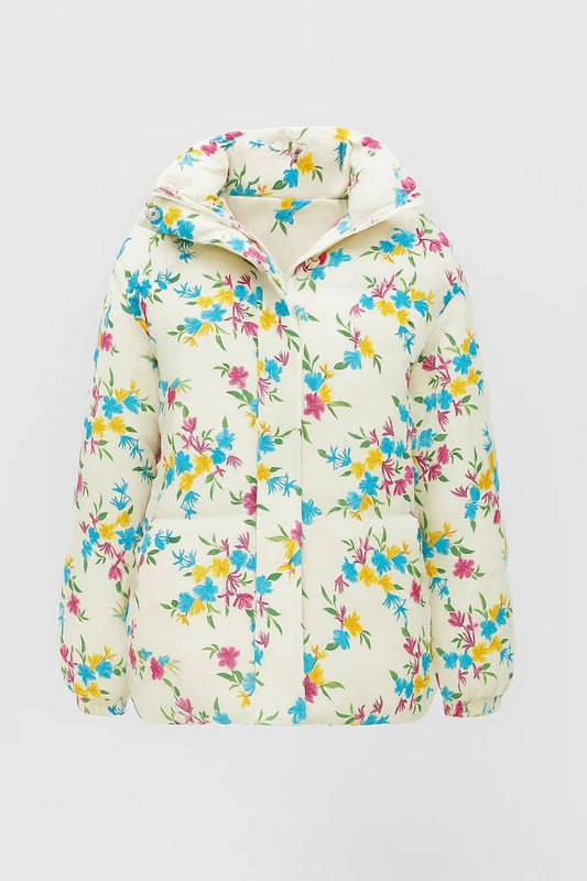 Gewatteerde Jas | Opvallend Gebloemd Design | Warm en Speels