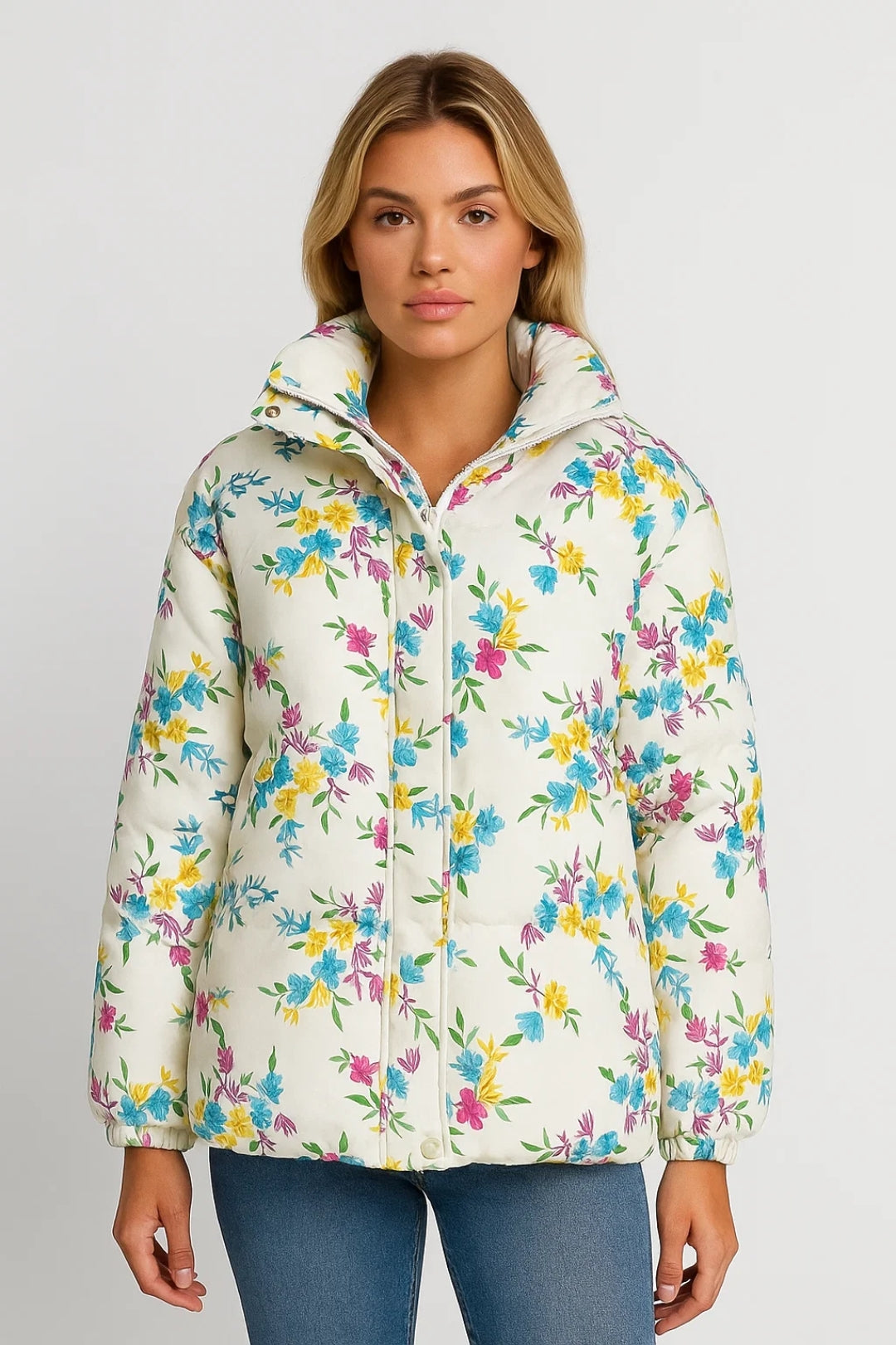 Gewatteerde Jas | Opvallend Gebloemd Design | Warm en Speels