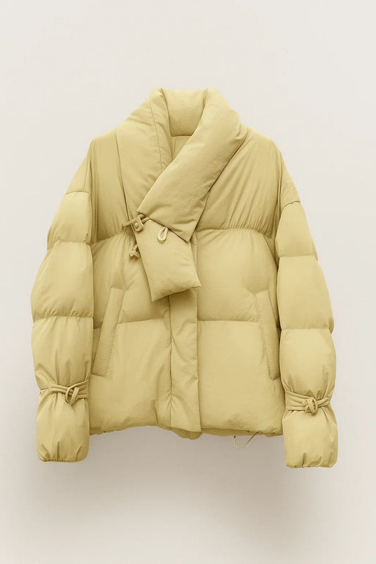 Gewatteerde Jas | Oversized Model met Sjaalkraag | Warm en Modieus