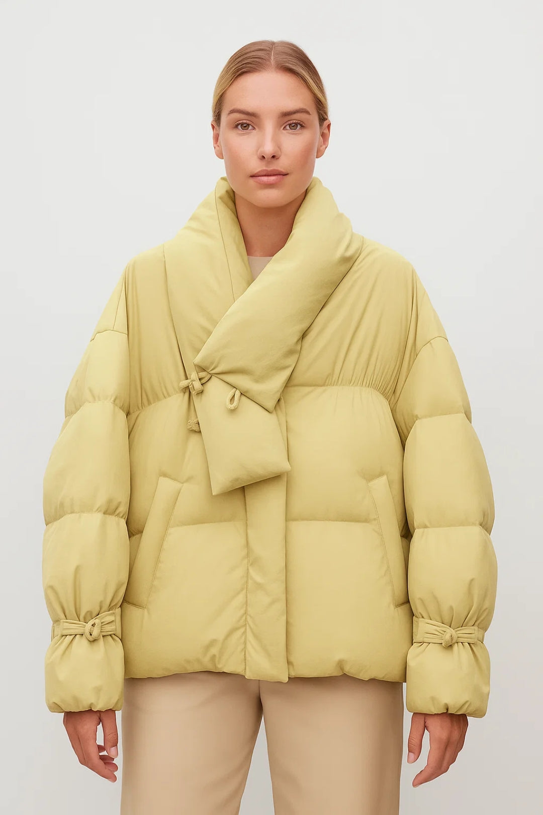 Gewatteerde Jas | Oversized Model met Sjaalkraag | Warm en Modieus