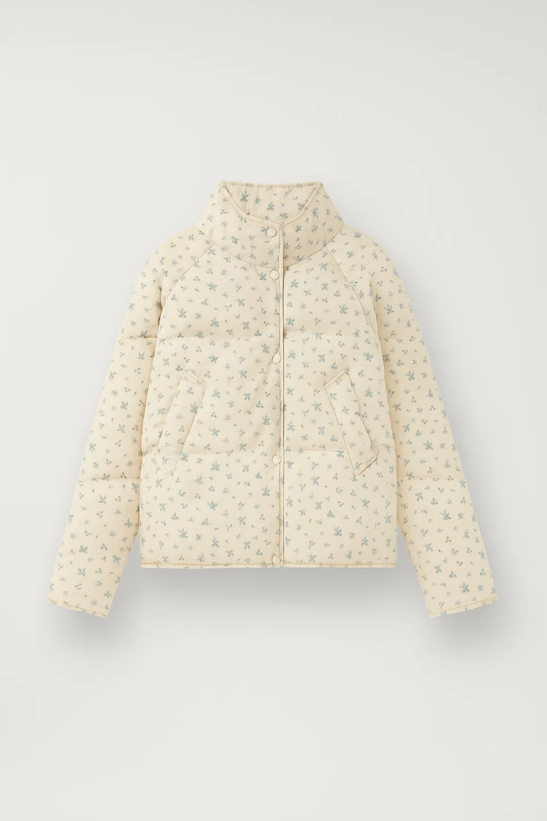 Gewatteerde Jas | Subtiele Print met Opstaande Kraag | Elegant en Comfortabel