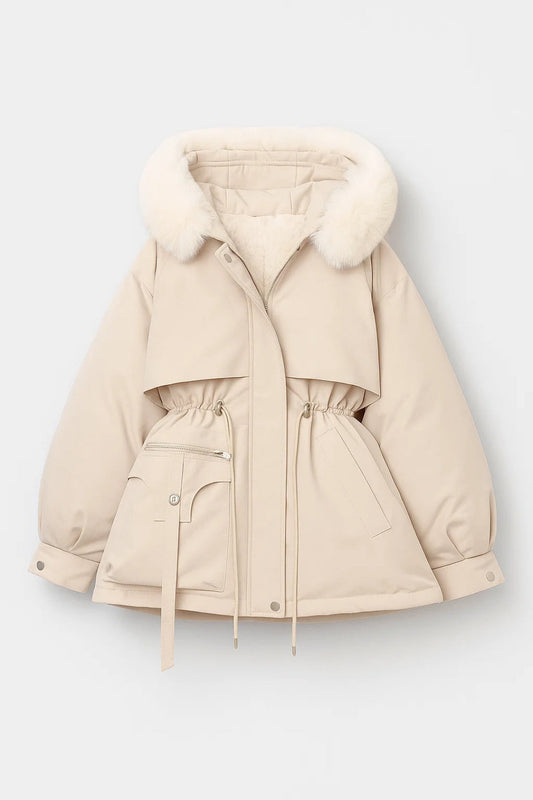 Gewatteerde Winterjas | Kort Model met Capuchon | Warm en Verstelbaar