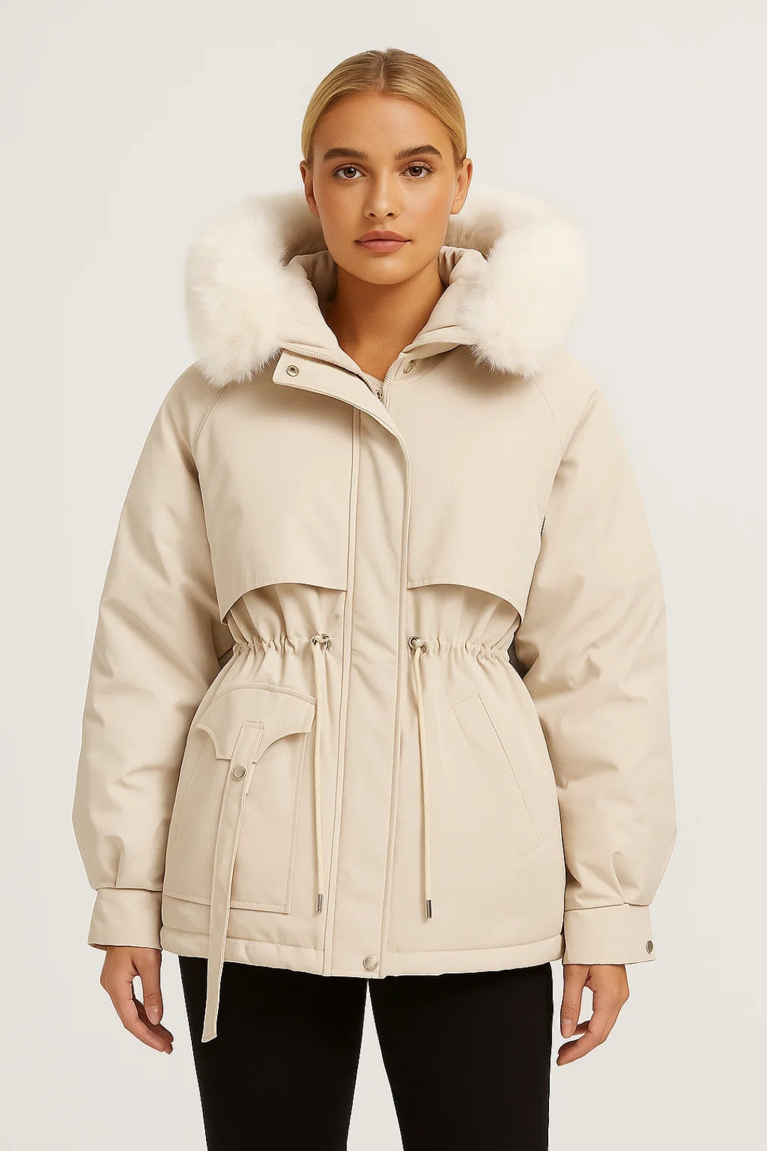 Gewatteerde Winterjas | Kort Model met Capuchon | Warm en Verstelbaar