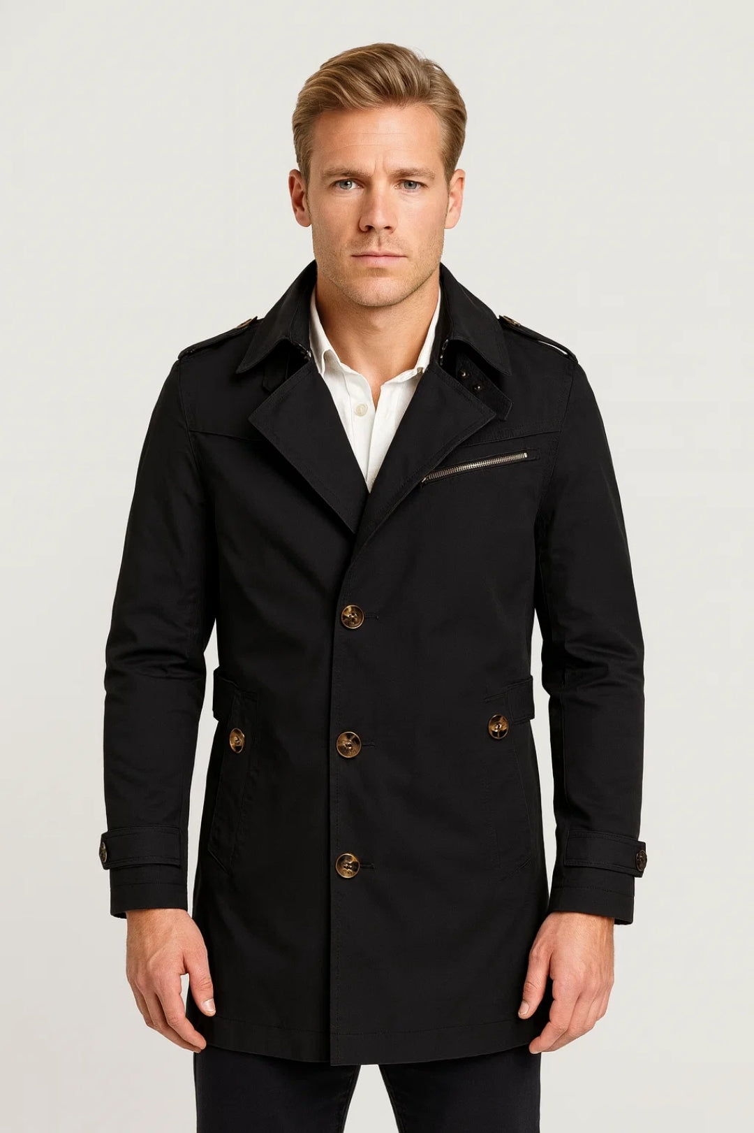 Heren Jas | Elegant | Met Knoopsluiting | Herfst