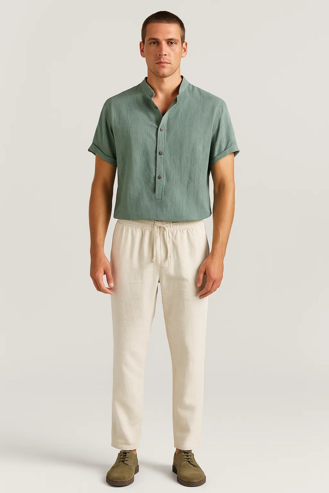 Set Heren | Kraagloos | Casual | All-Season | Comfortabele pasvorm