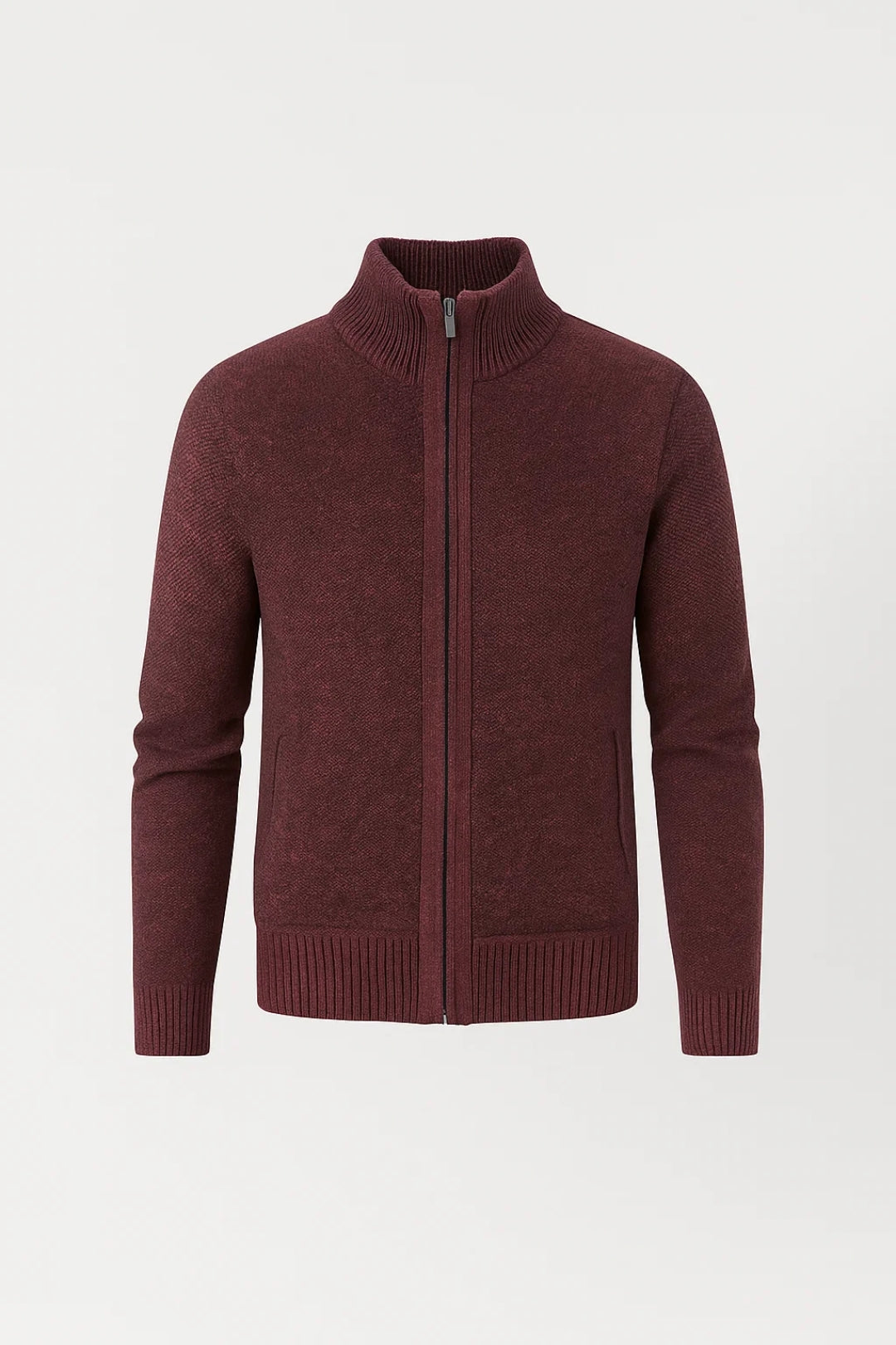 Vest Heren - Gebreid Zip Model met Opstaande Kraag | Klassiek