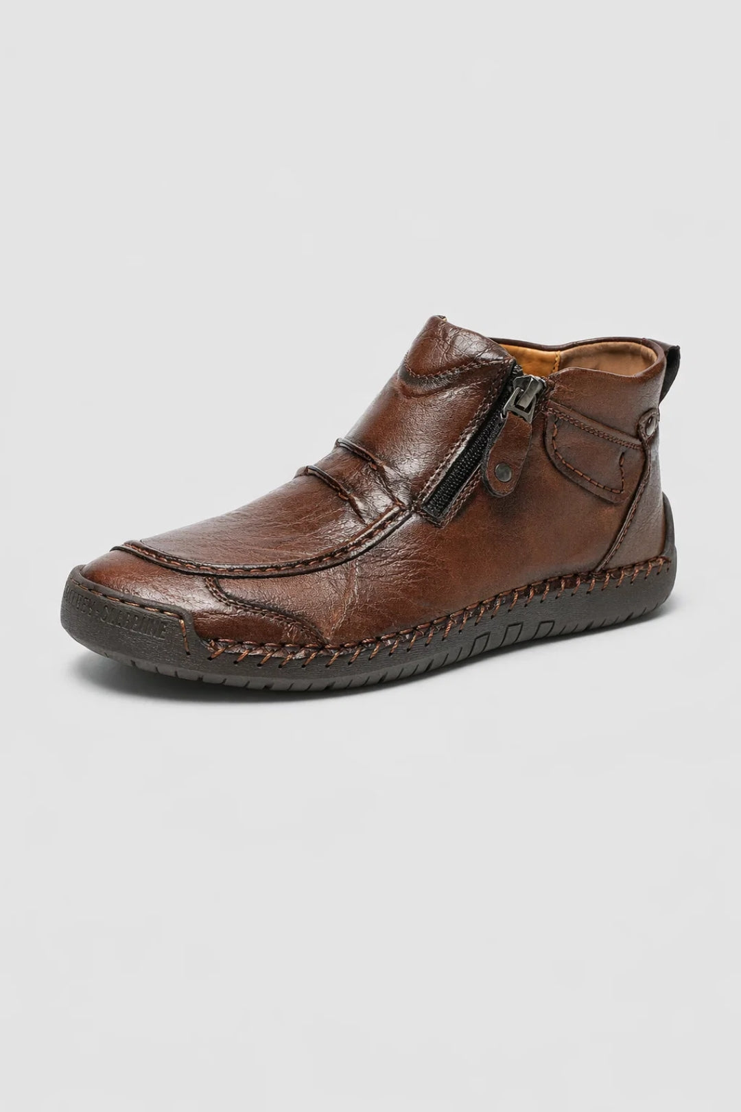 Sneakers Heren - Laag Model met Ritssluiting en Stiksel | Casual