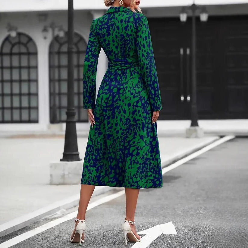 Iris - Stijlvolle Zomerjurk Dames Maxi met Print en Strikceintuur