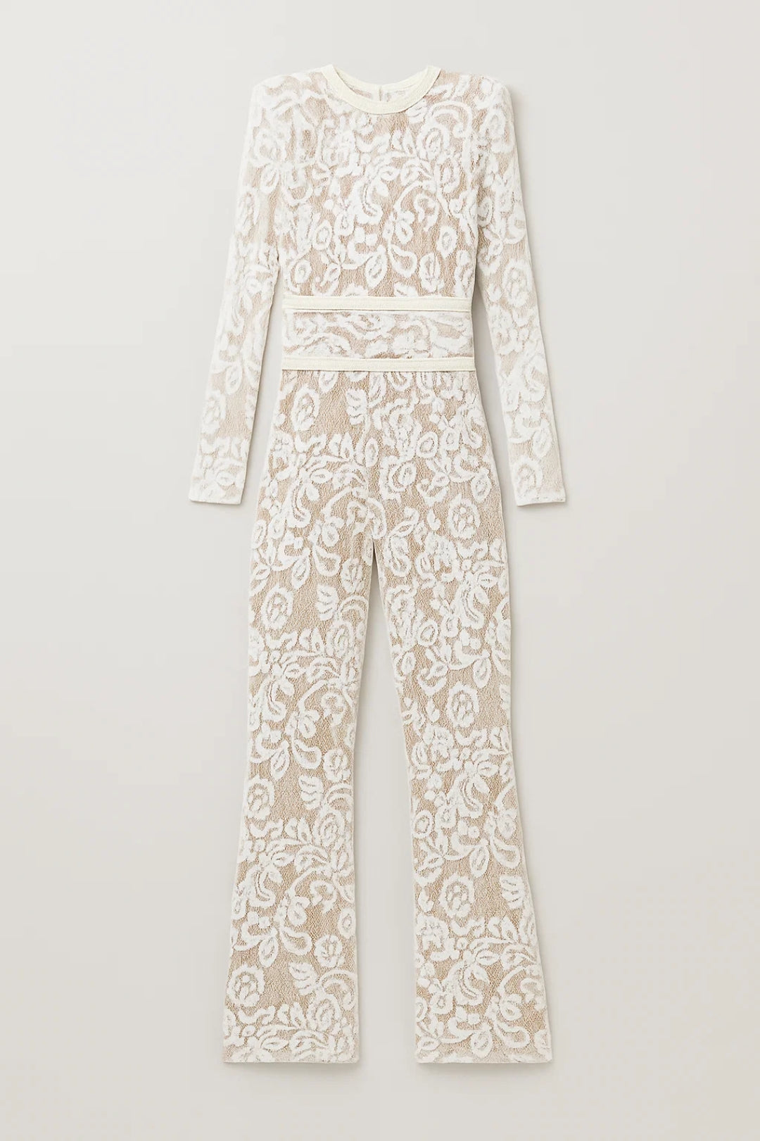 Jumpsuit met Flarepijpen | Elegante All-in-One | Geweven Bloemenpatroon