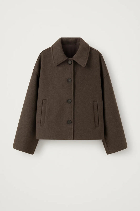 Kort Damesjack | Rechte Snit met Knoopsluiting | Minimalistisch Design