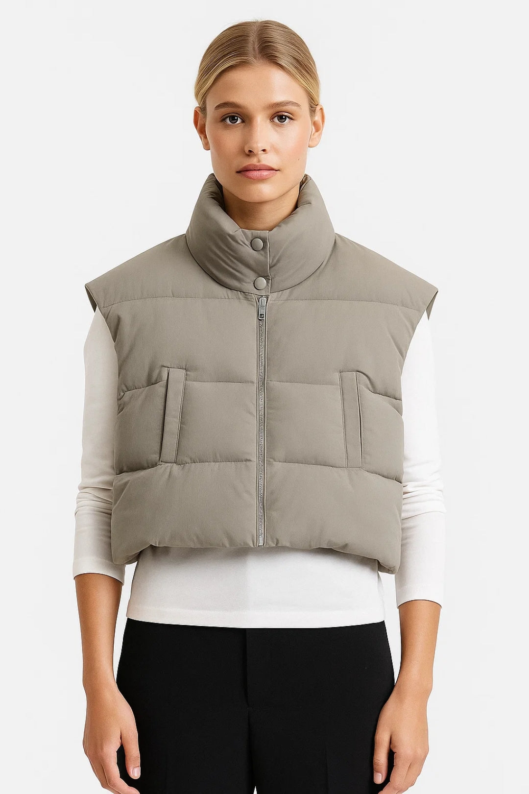 Korte Bodywarmer Dames | Gewatteerd en Mouwloos | Casual Tussenlaag