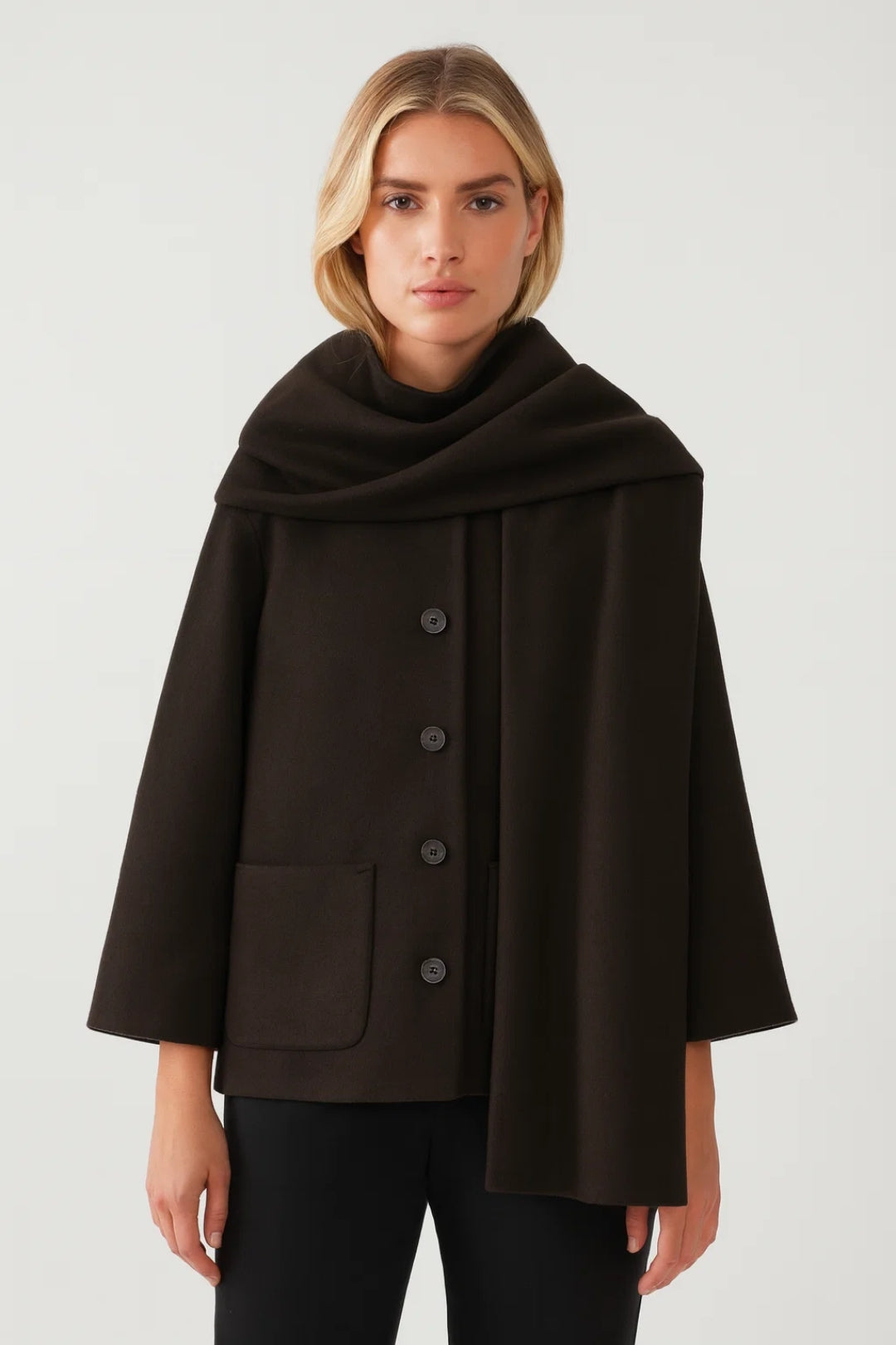 Jas Dames | Kort Model | Asymmetrische Sjaalkraag | Herfst | Comfortabele pasvorm | Geschikt voor dagelijks gebruik