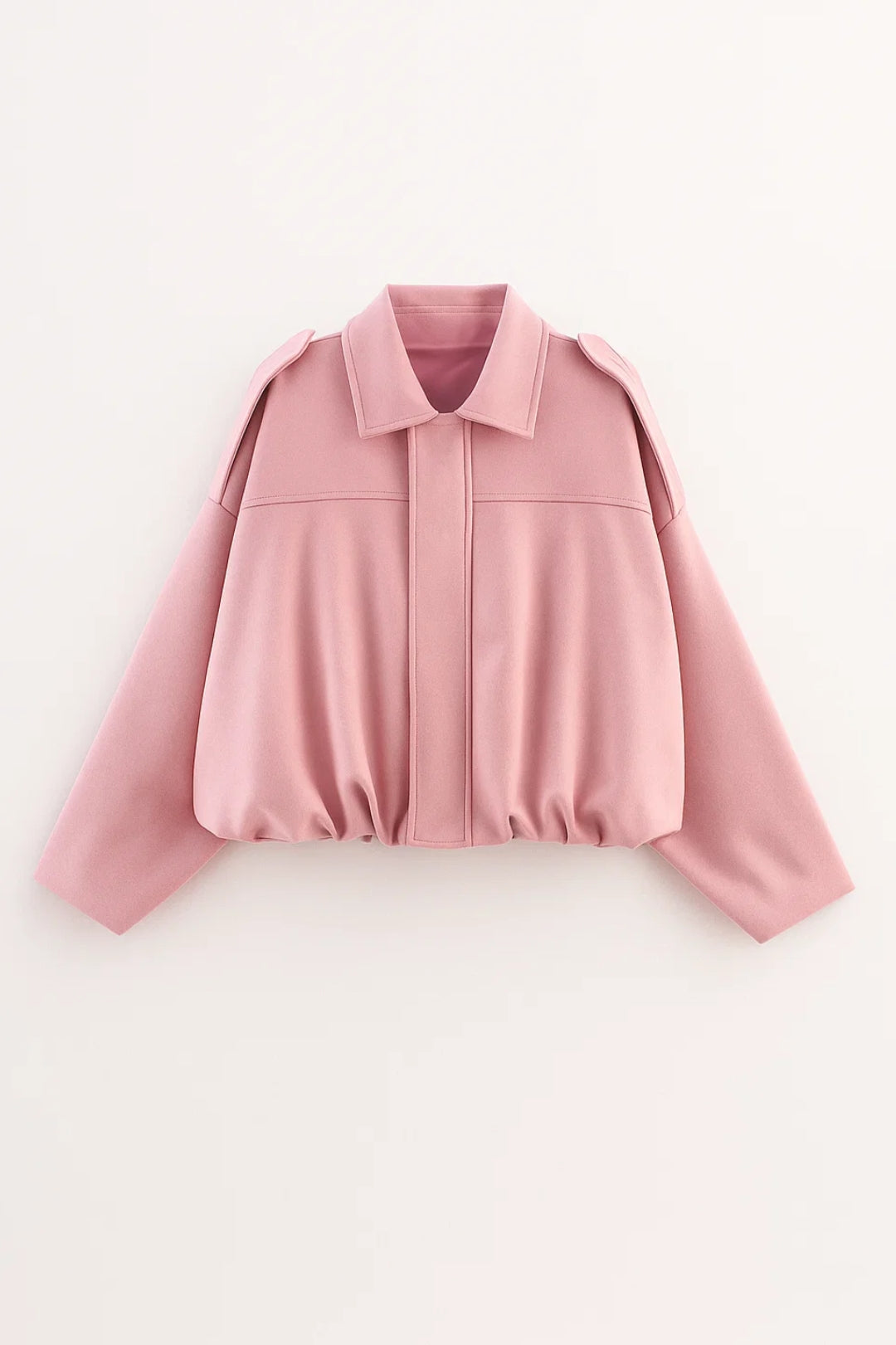 Korte Damesjas | Losvallend Design met Opstaande Schouders | Minimalistische Stijl