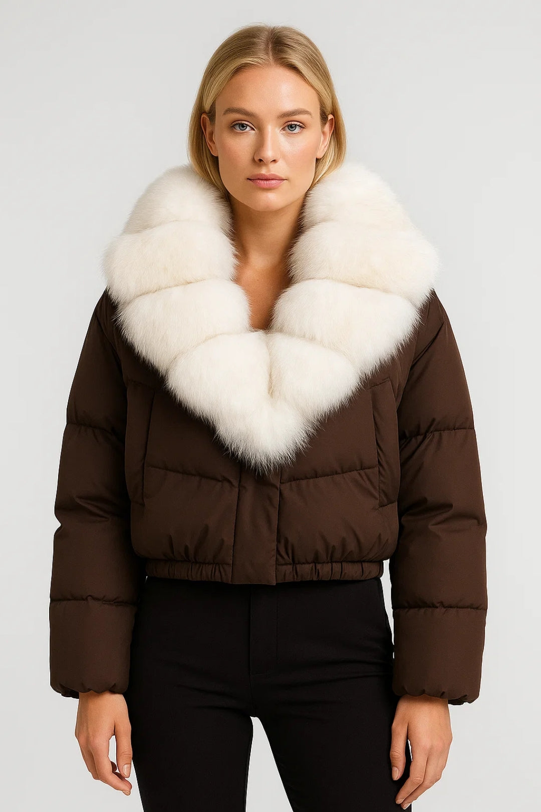 Korte Damesjas | Volumineuze Kraag en Gewatteerd Design | Warm en Stijlvol