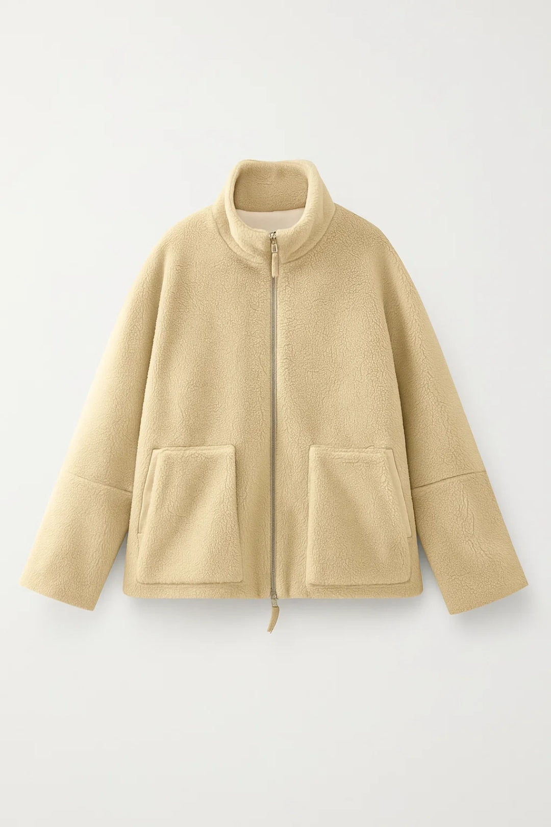 Korte Damesjas | Zachte Afwerking met Hoge Kraag | Minimalistisch Design