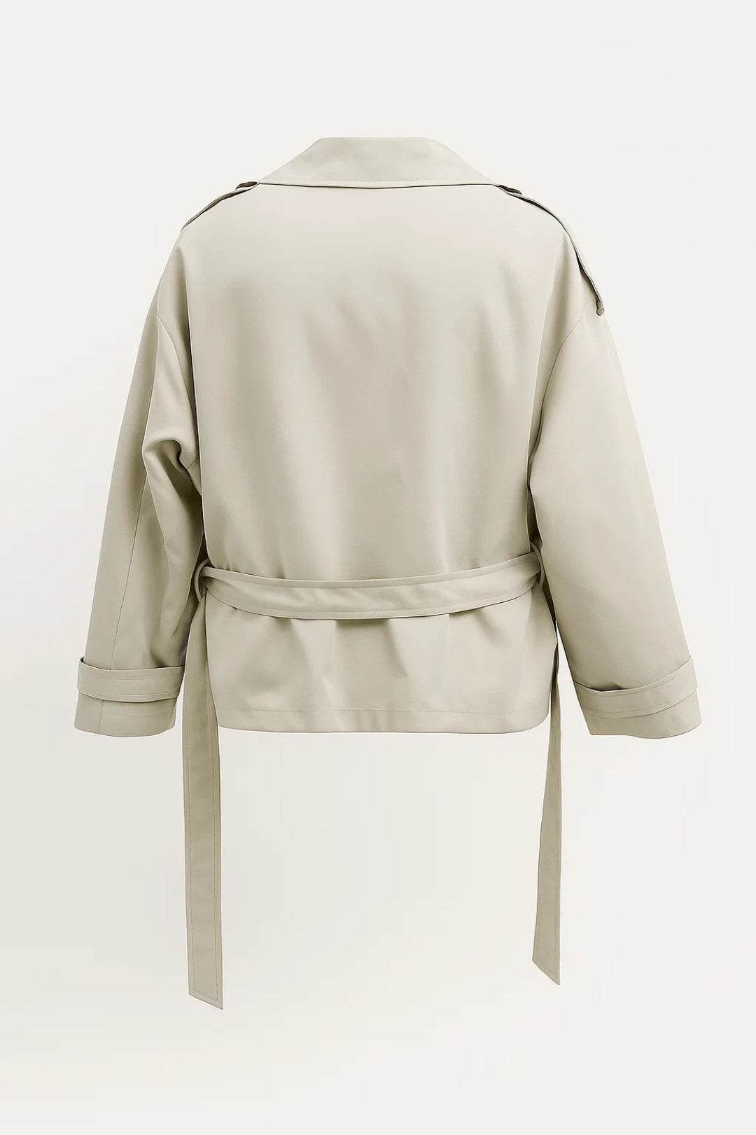 Korte Trenchcoat Dames | Dubbele Knoopsluiting en Revers | Tijdloos en Functioneel