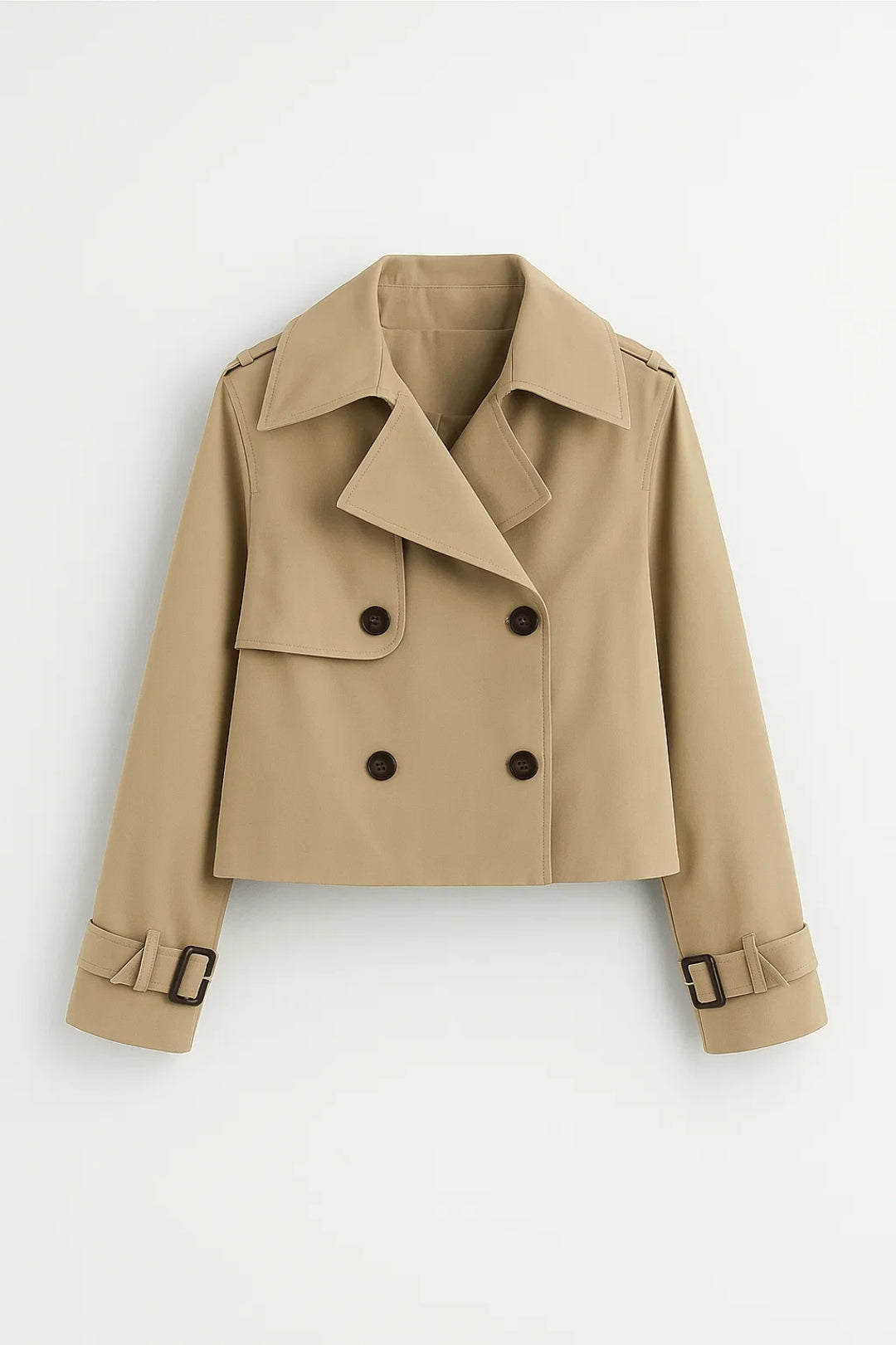 Korte Trenchcoat Dames | Dubbele Rijsluiting | Tijdloos en Lichtgewicht