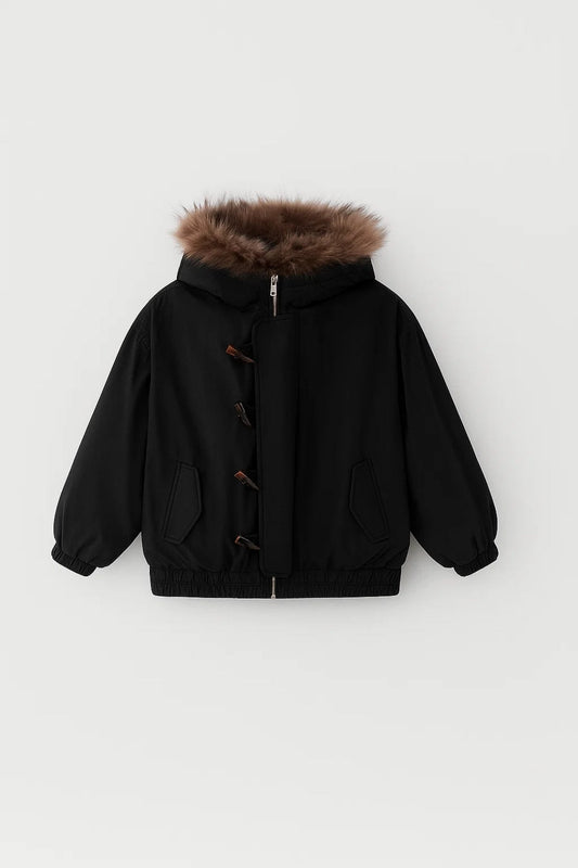 Korte Winterjas | Met Capuchon en Houtje-Touwtje Sluiting | Warm en Functioneel