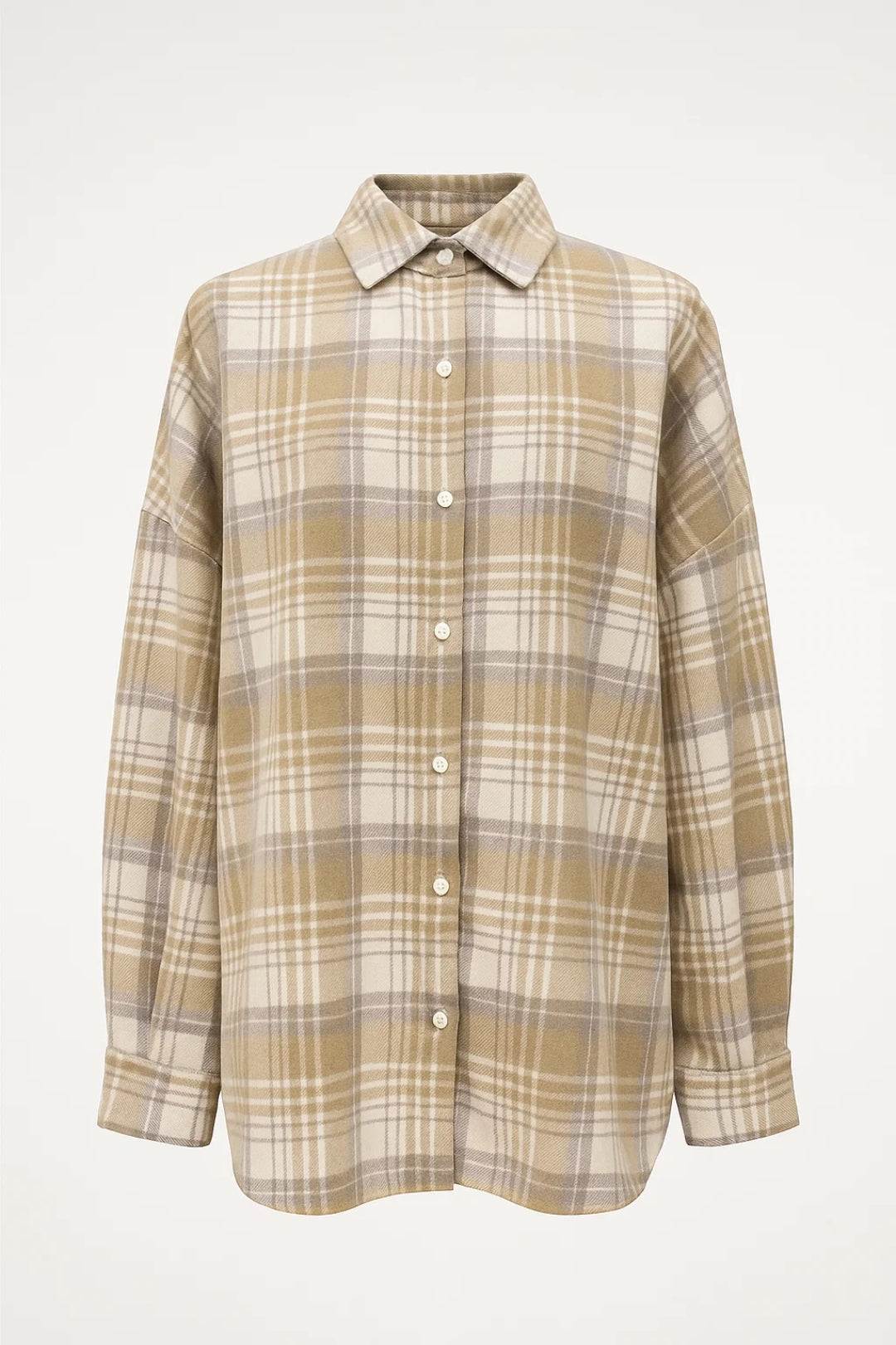 Lang Geruit Damesoverhemd | Losvallend Model met Knoopsluiting | Ideaal voor Laagjes