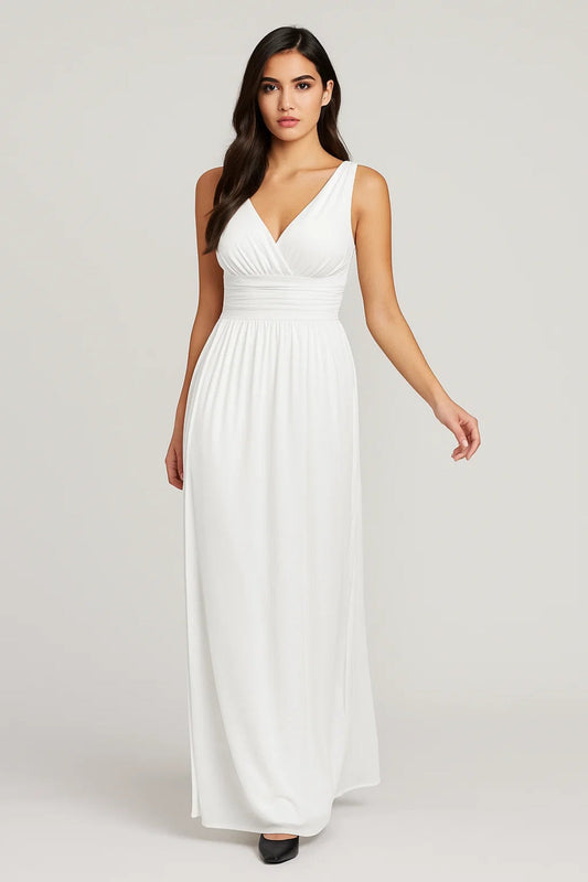 Lange Avondjurk | Elegante V-Hals | Lichtgewicht en Ademend