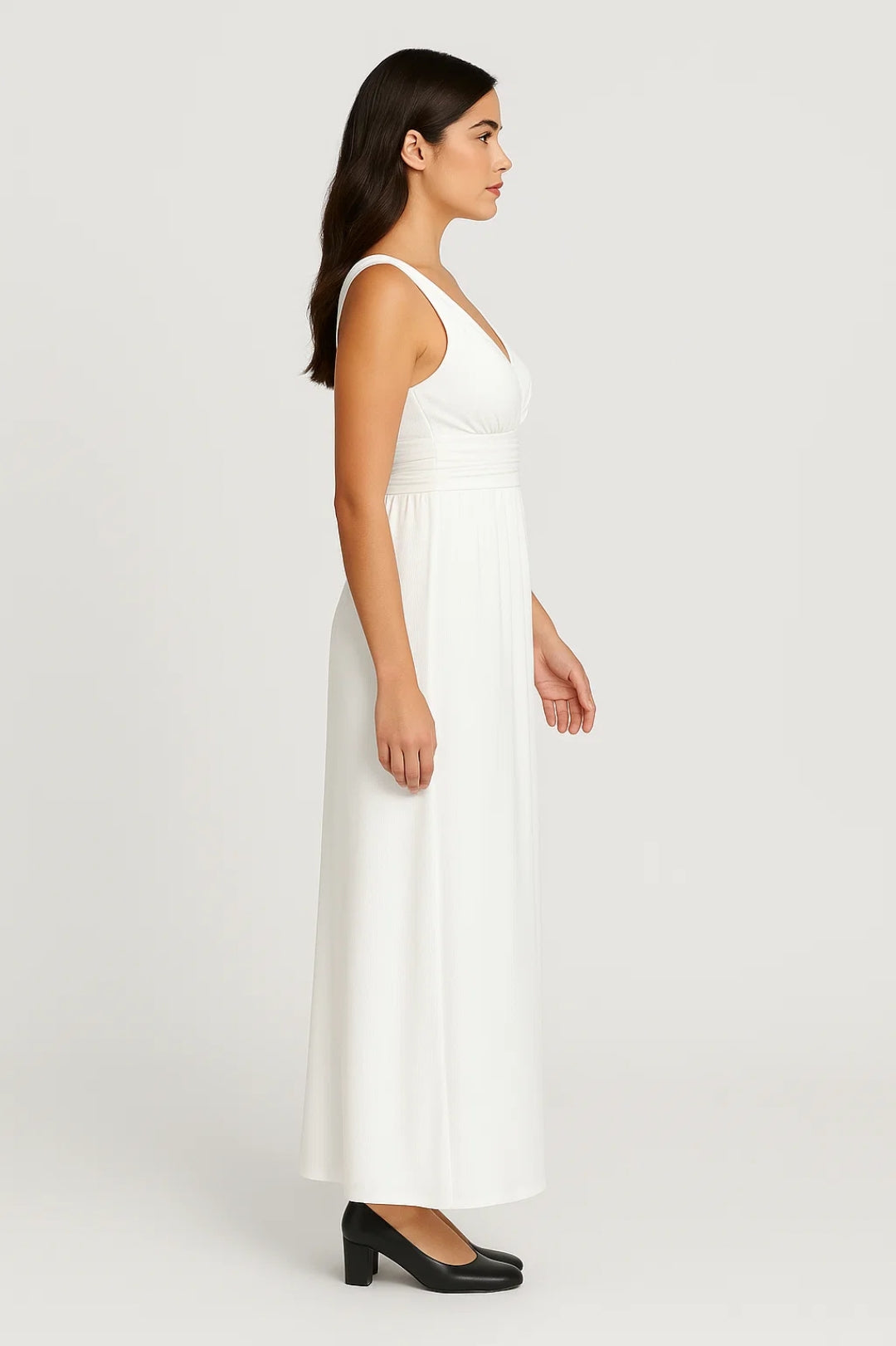 Lange Avondjurk | Elegante V-Hals | Lichtgewicht en Ademend