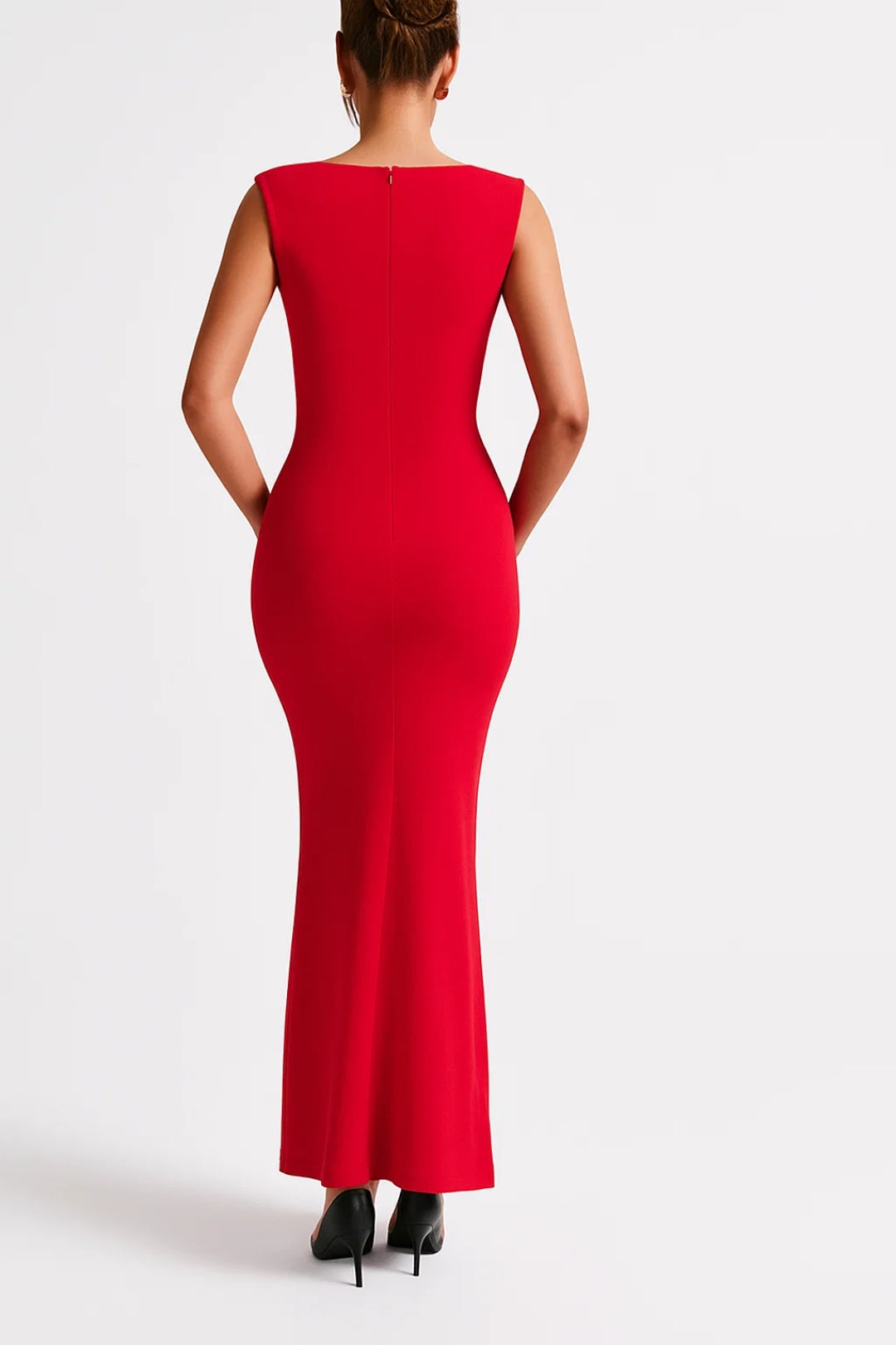 Lange Bodycon Jurk | Vierkante Halslijn | Elegant Figuurvolgend Model